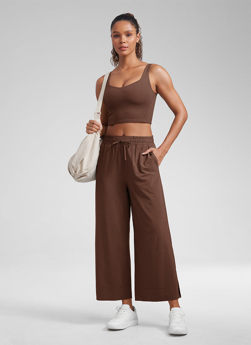 CRZ YOGA  Butterluxe Sujetador de Copa para Mujer con Cuello en V Café Morena