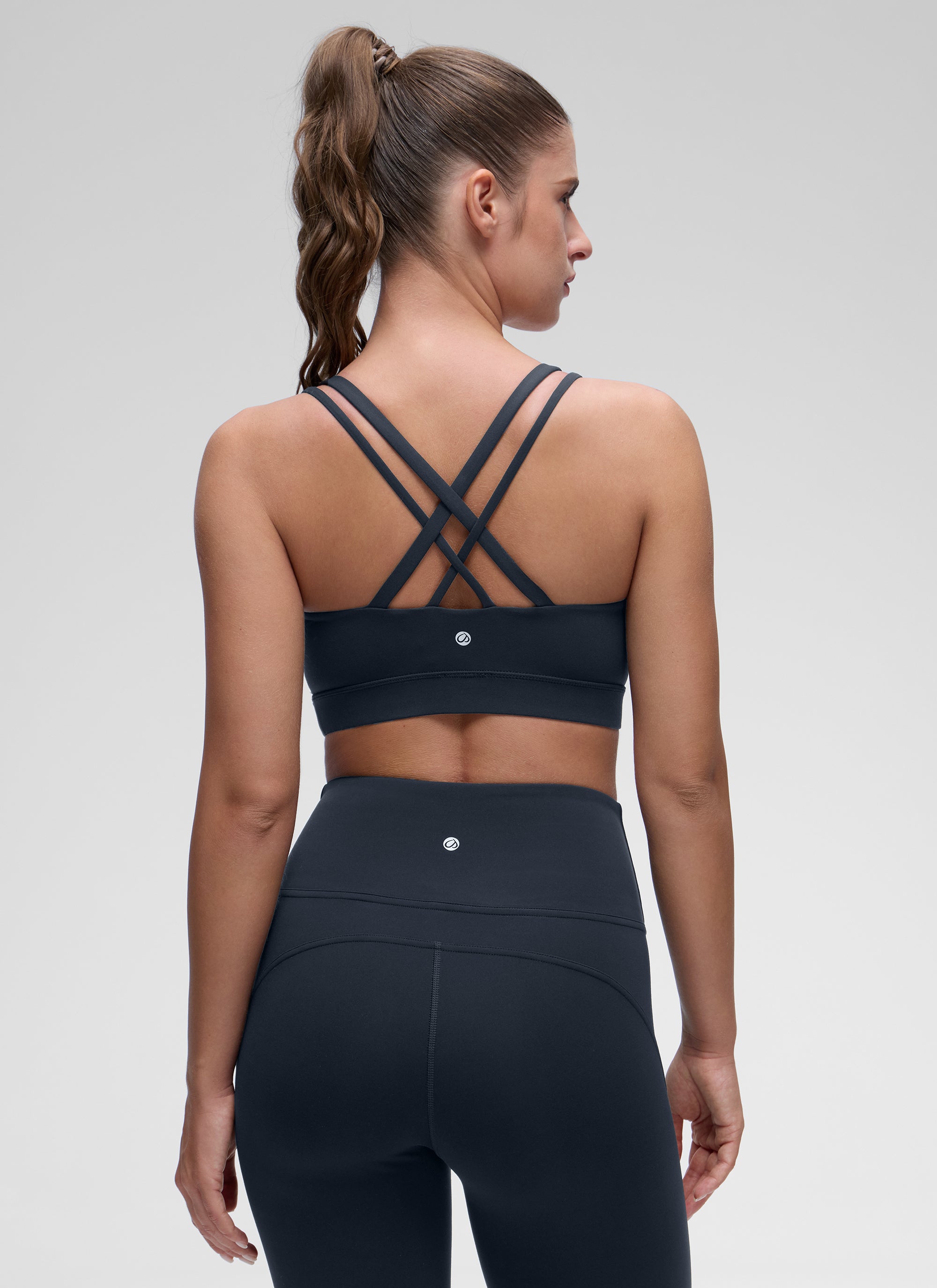 CRZ YOGA Mujer Yoga Soporte Ligero Moldeado Escote en U Doble Tirante True Navy