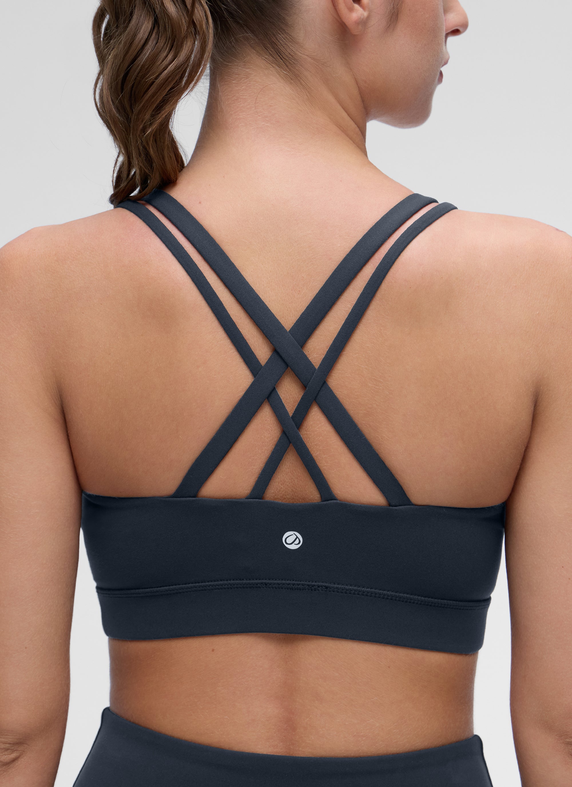 CRZ YOGA Mujer Yoga Soporte Ligero Moldeado Escote en U Doble Tirante True Navy