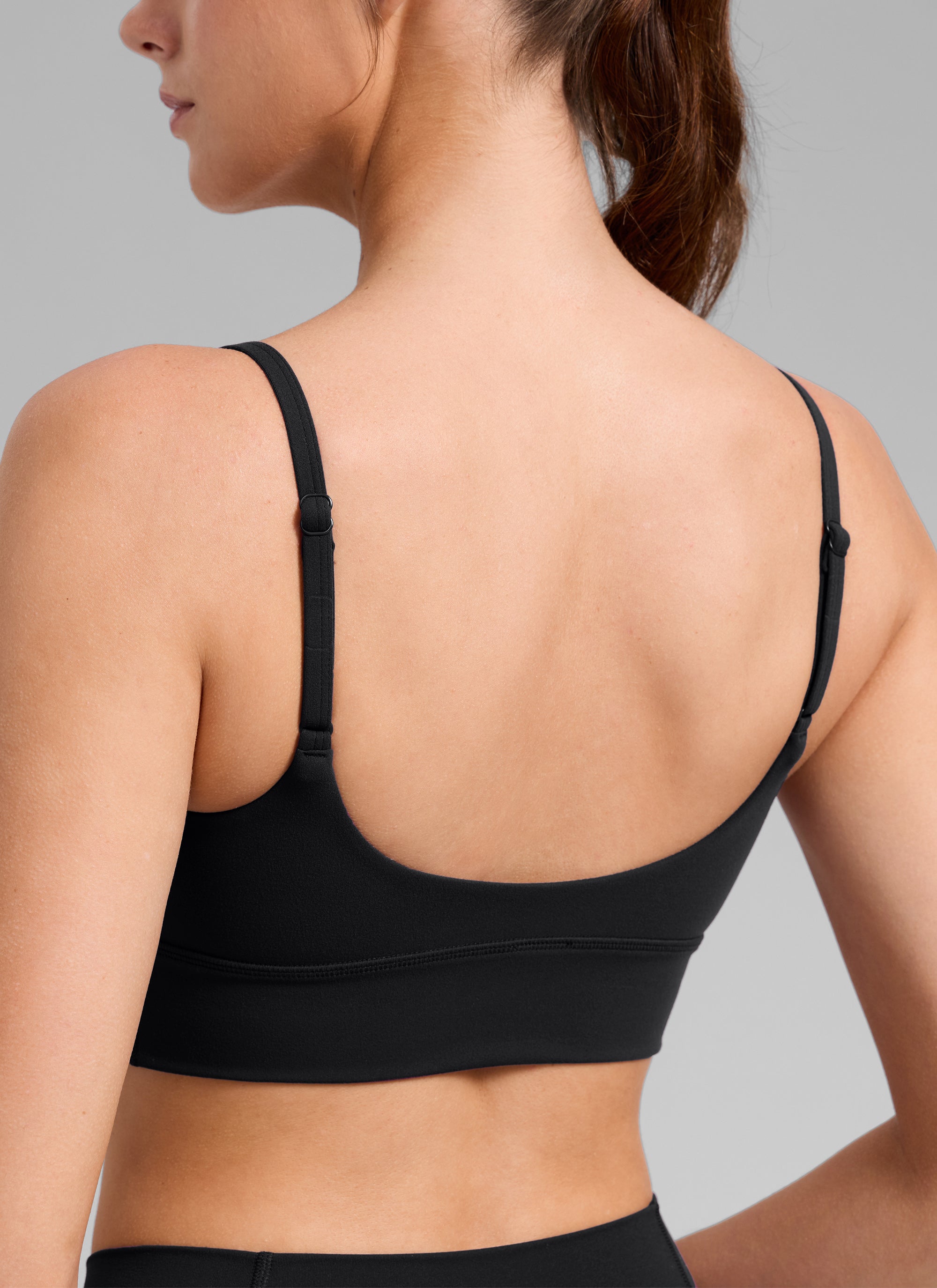 CRZ YOGA Mujer Butterlift Yoga Longline Bra con Almohadillas Negro