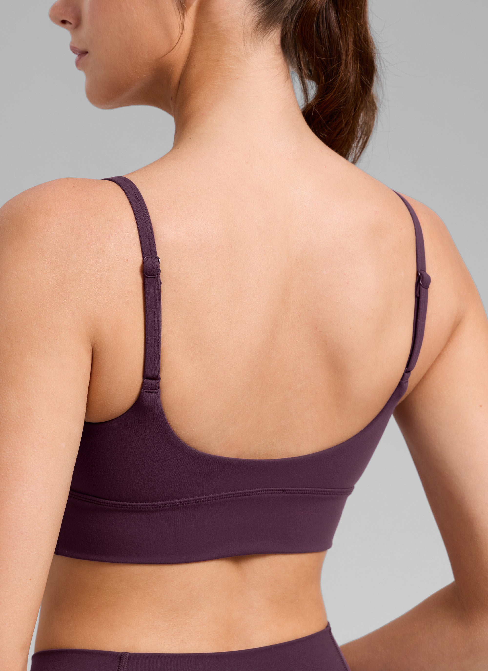 CRZ YOGA Mujer Butterlift Yoga Longline Bra con Almohadillas Deep Purple