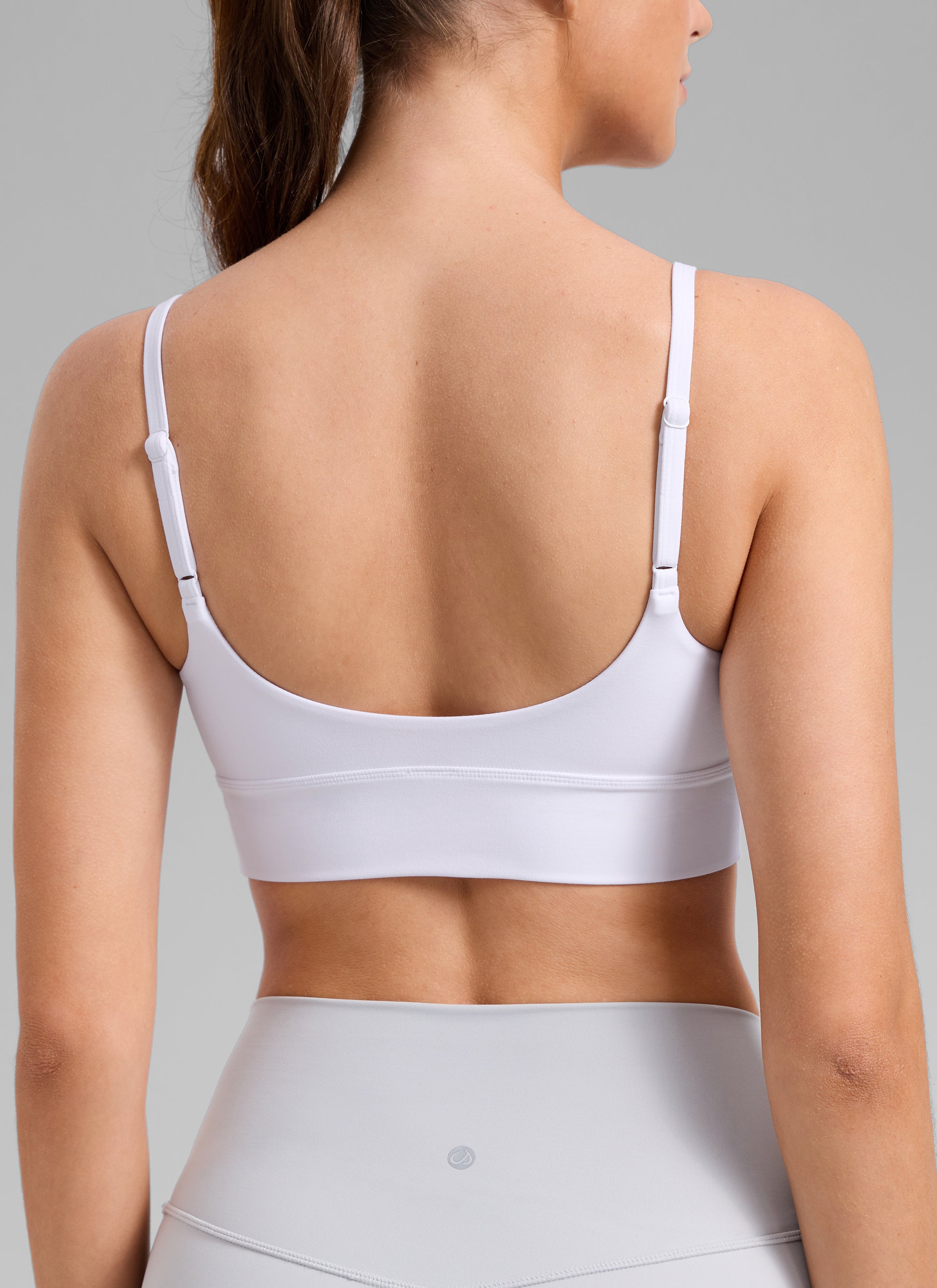 CRZ YOGA Mujer Butterlift Yoga Longline Bra con Almohadillas blanco