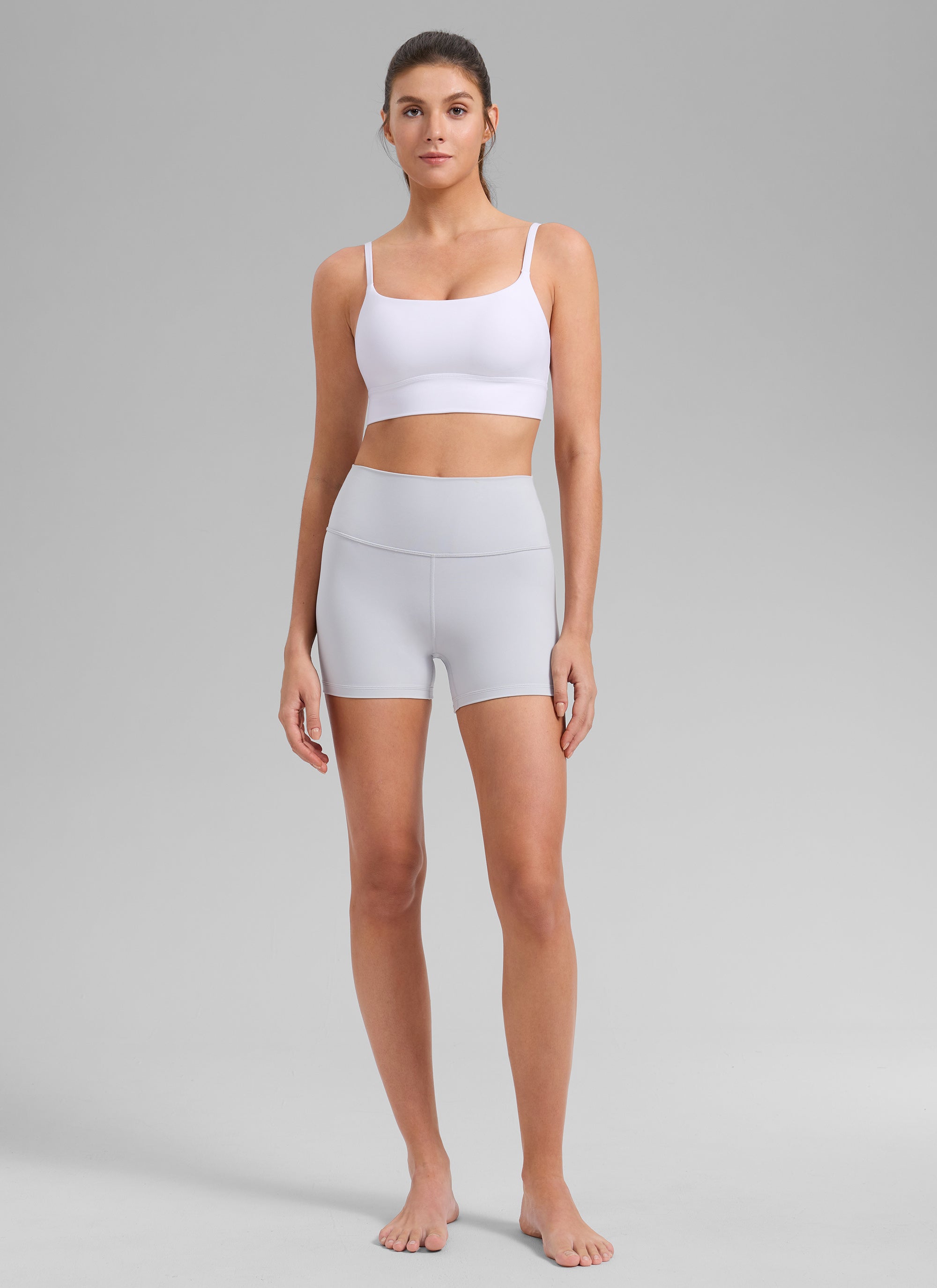 CRZ YOGA Mujer Butterlift Yoga Longline Bra con Almohadillas blanco