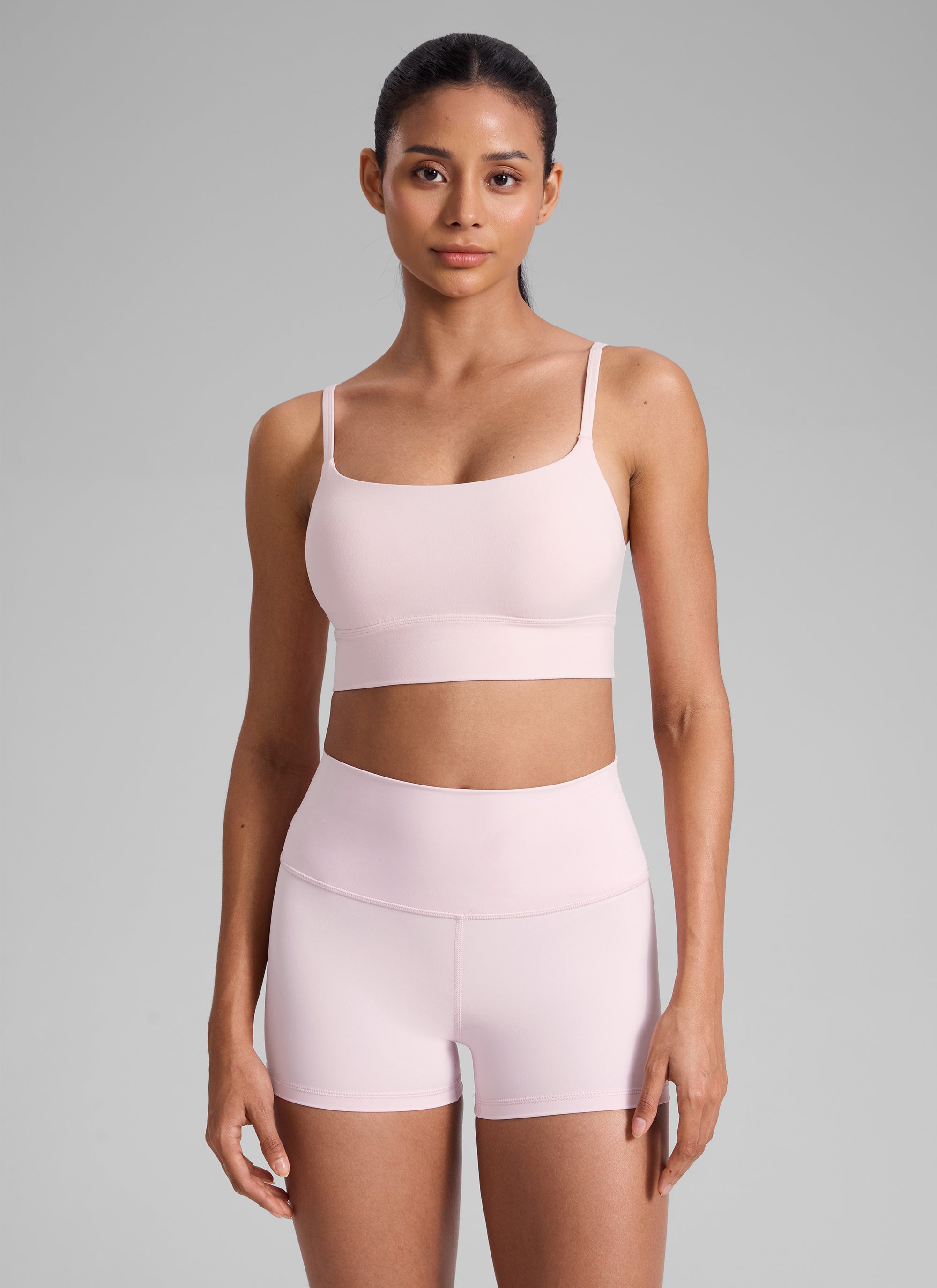 CRZ YOGA Mujer Butterlift Yoga Longline Bra con Almohadillas Rosa Fresa
