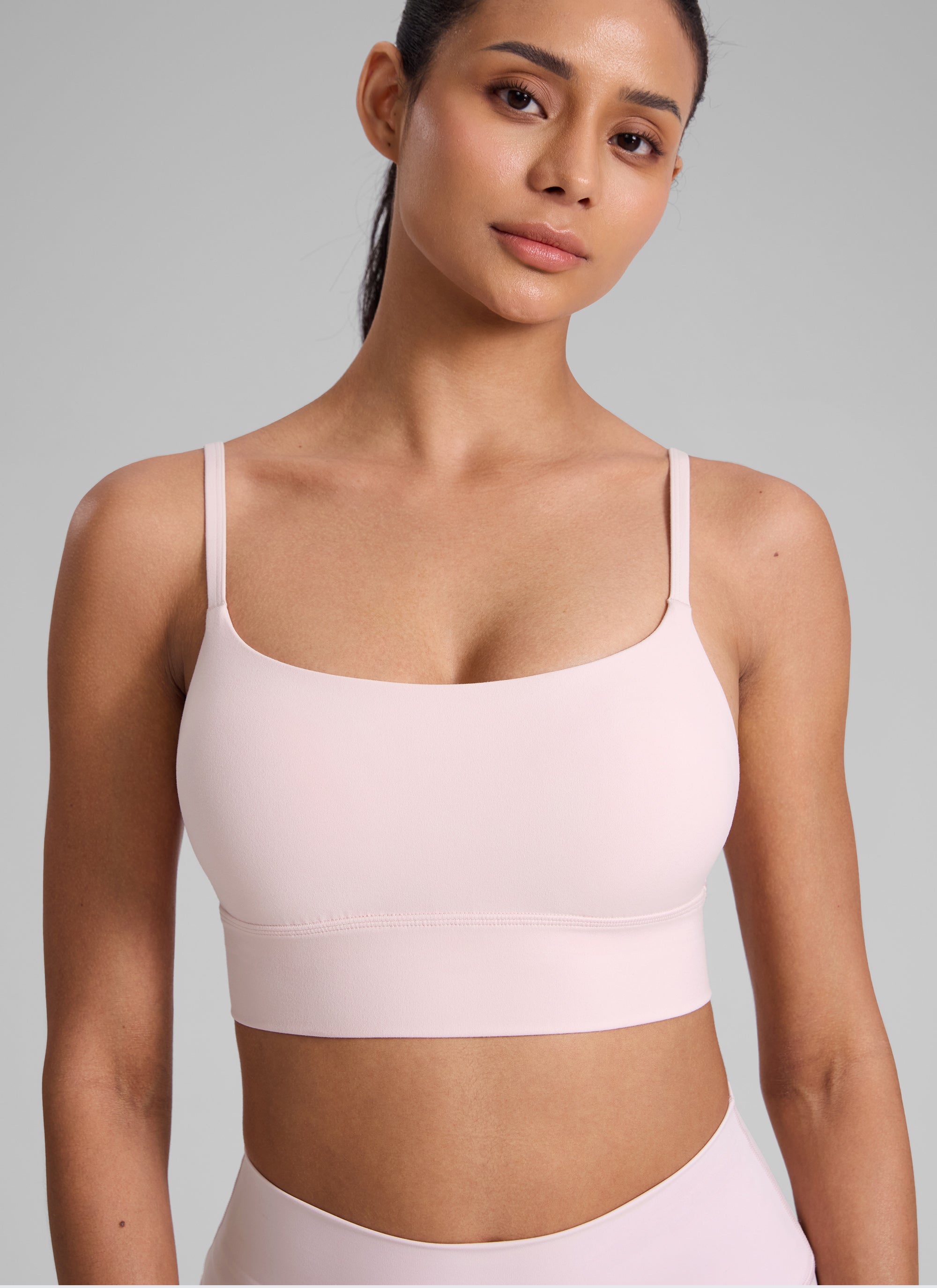 CRZ YOGA Mujer Butterlift Yoga Longline Bra con Almohadillas Rosa Fresa