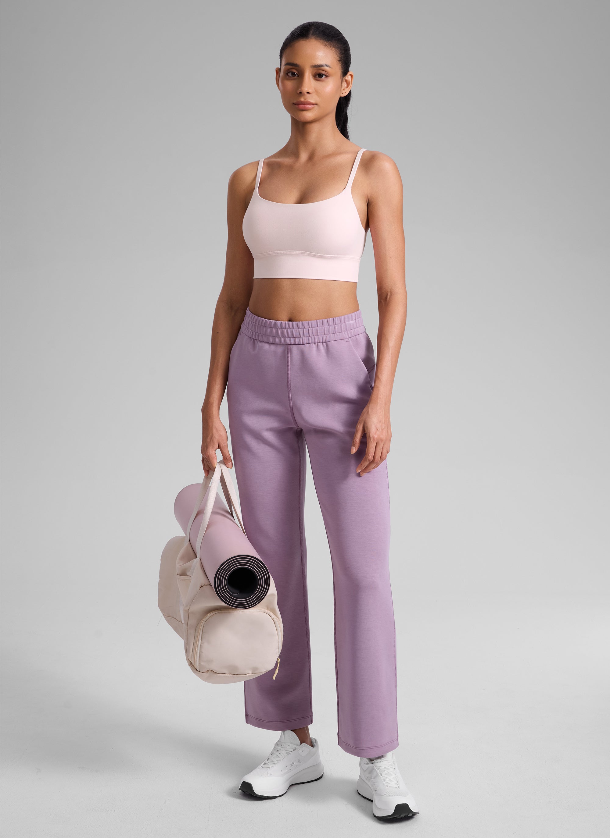 CRZ YOGA Mujer Butterlift Yoga Longline Bra con Almohadillas Rosa Fresa