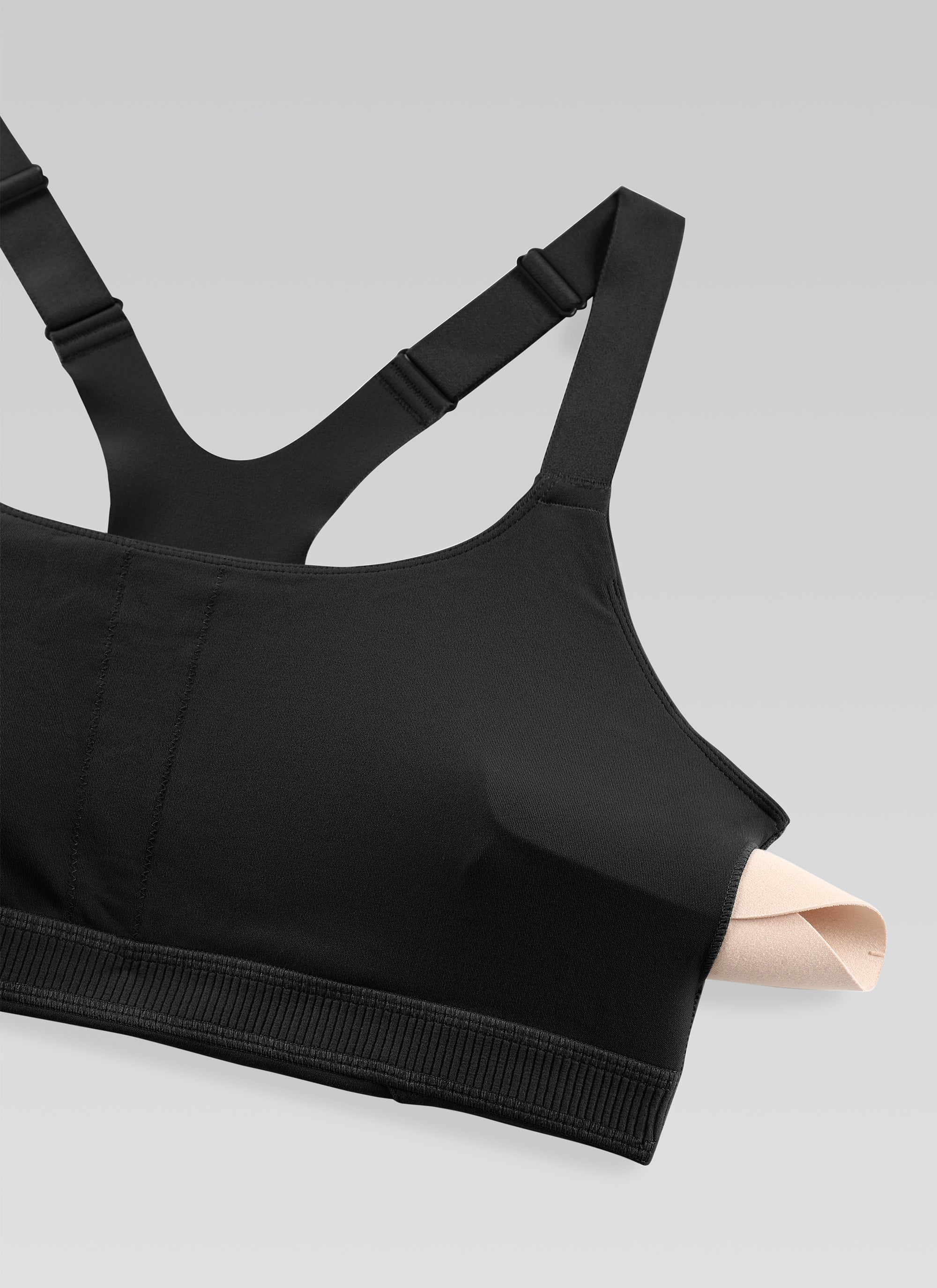 CRZ YOGA Butterlift Sujetadores con Tirantes ajustables y Cuello Redondo para Mujer Negro