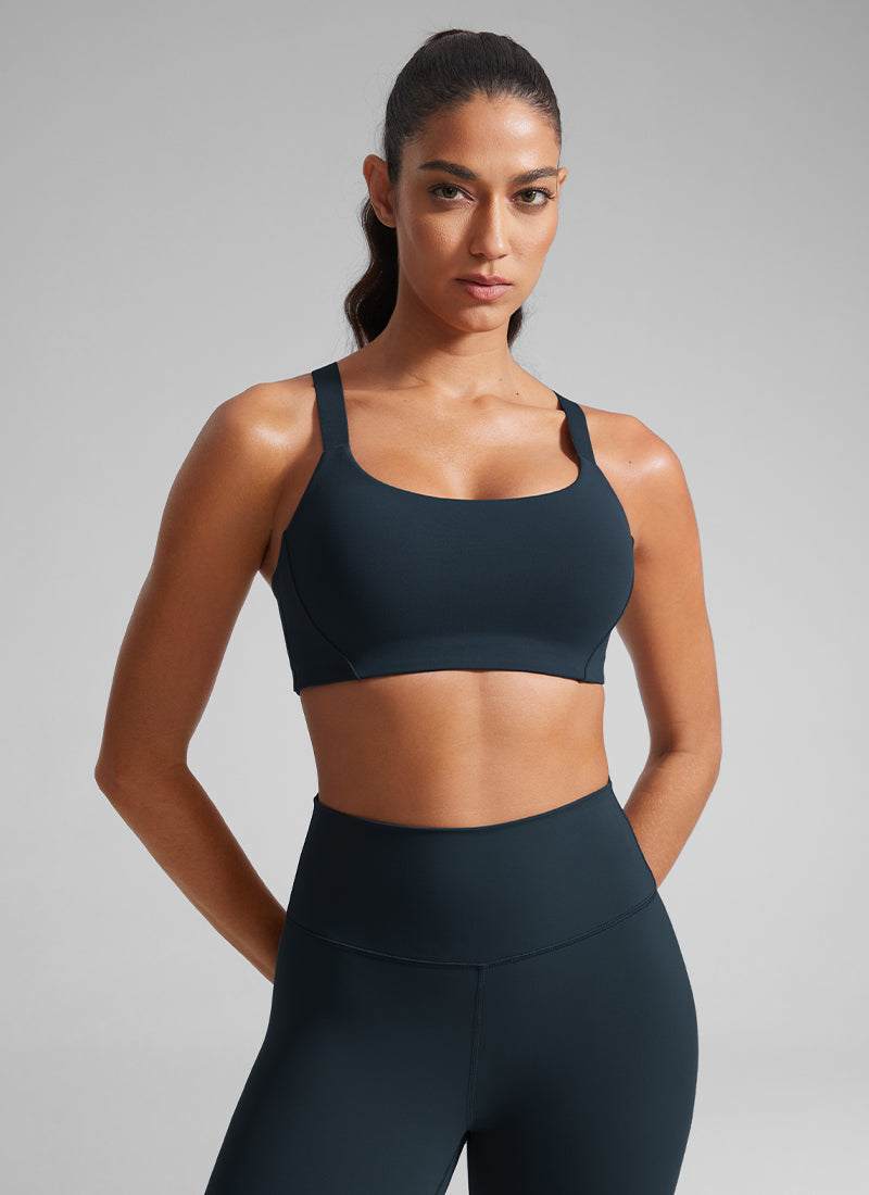 CRZ YOGA Butterlift Sujetadores con Tirantes ajustables y Cuello Redondo para Mujer True Navy