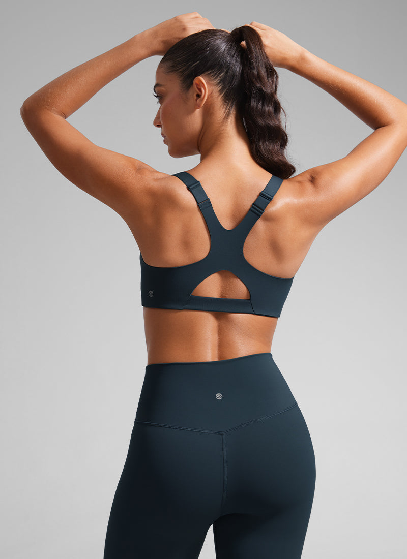CRZ YOGA Butterlift Sujetadores con Tirantes ajustables y Cuello Redondo para Mujer True Navy @model_info:Mariana