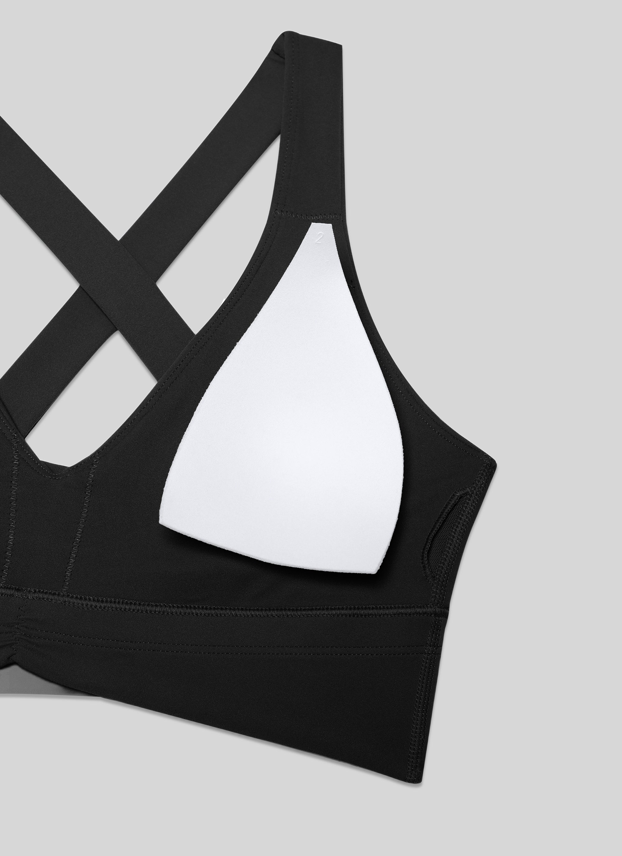 CRZ YOGA Mujer Sujetador Butterluxe Soporte Ligero con Detalle en V Negro