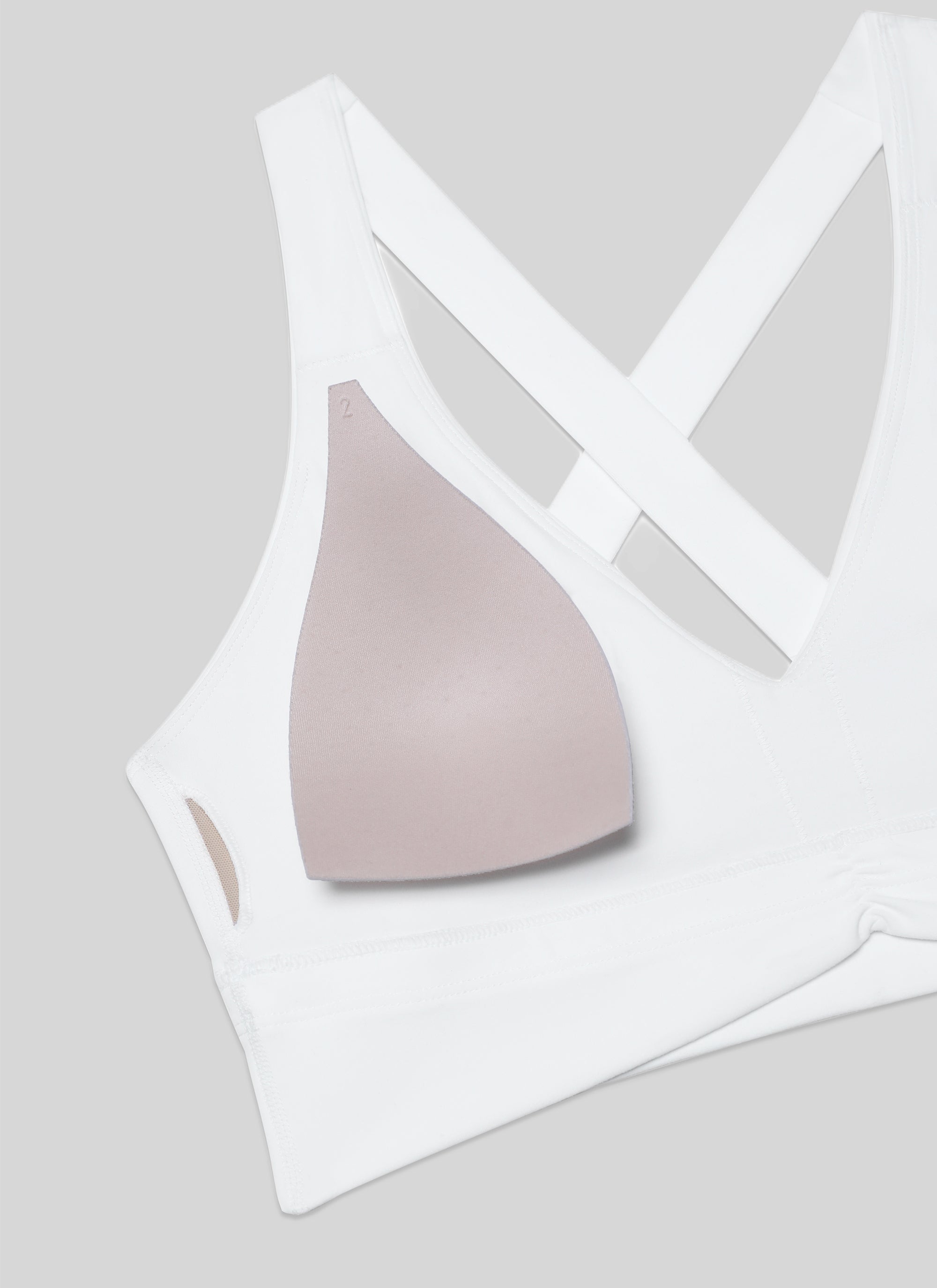 CRZ YOGA Mujer Sujetador Butterluxe Soporte Ligero con Detalle en V blanco