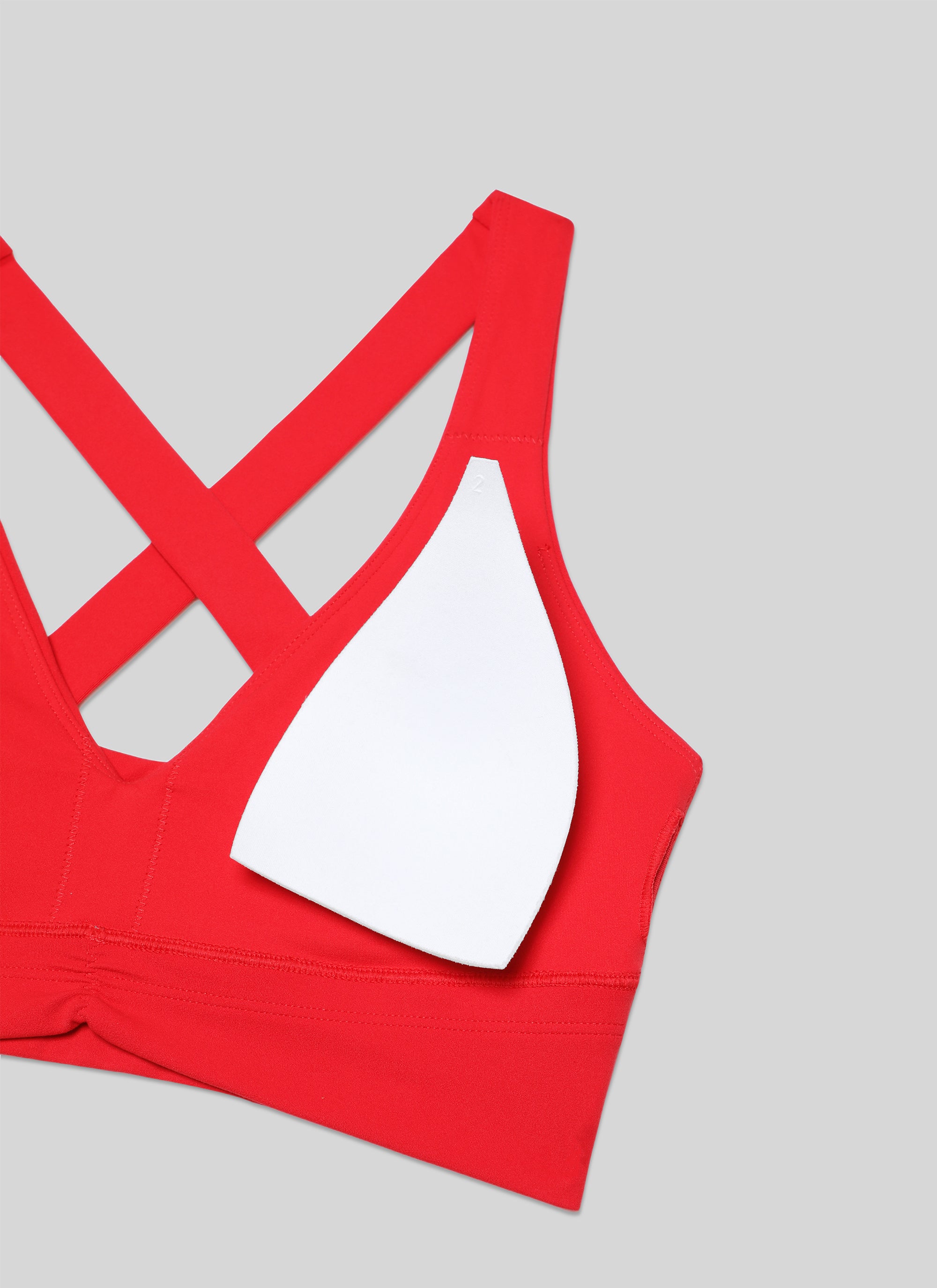 CRZ YOGA Mujer Sujetador Butterluxe Soporte Ligero con Detalle en V Rojo Profundo