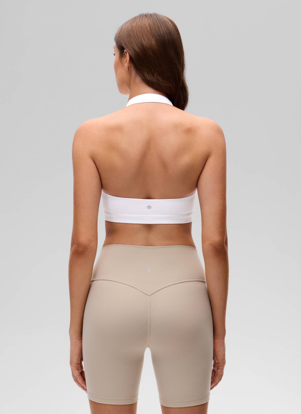 CRZ YOGA Mujer Sujetador Halter Espalda Abierta blanco