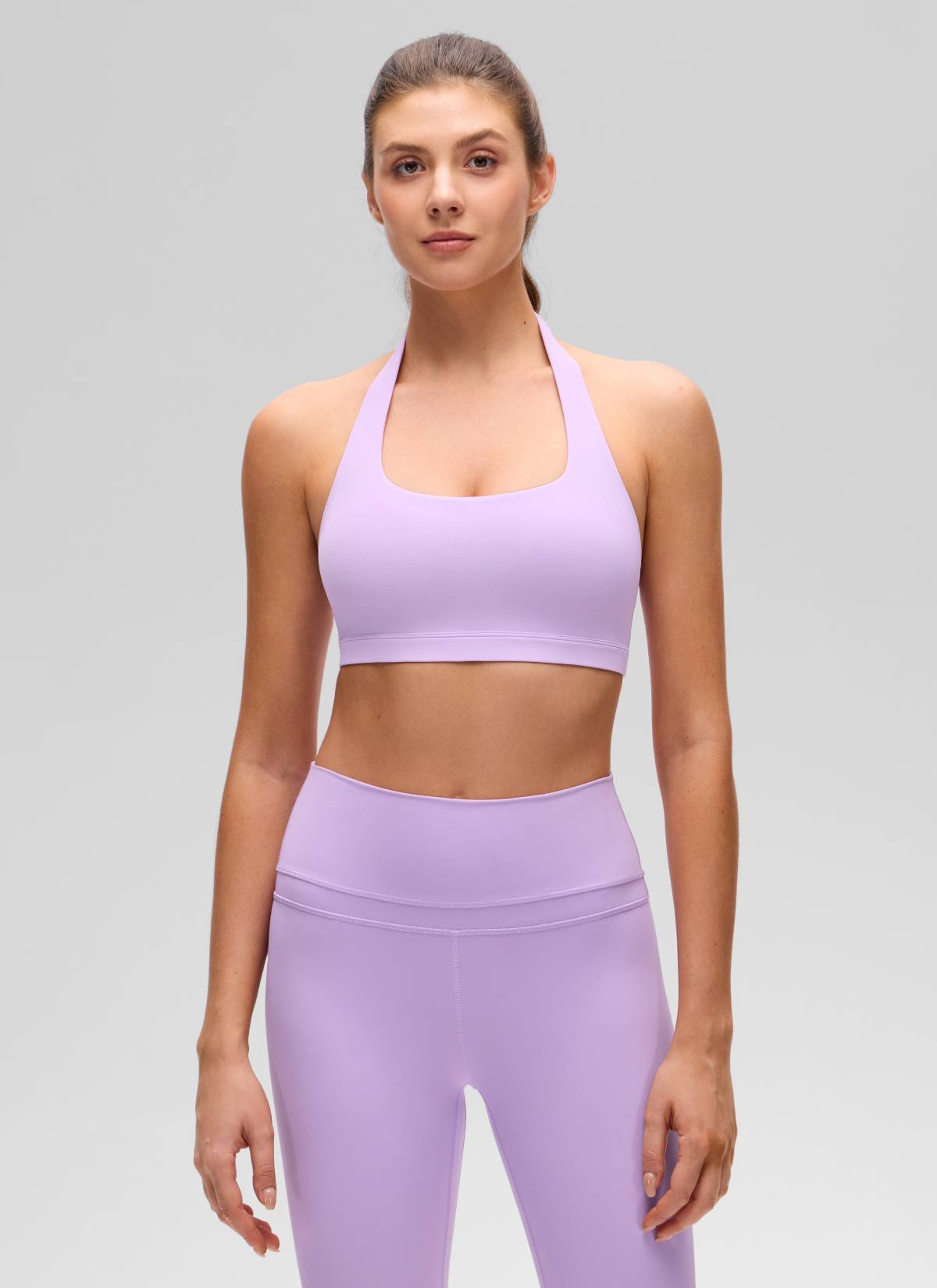 CRZ YOGA Mujer Sujetador Halter Espalda Abierta Púrpura élfico