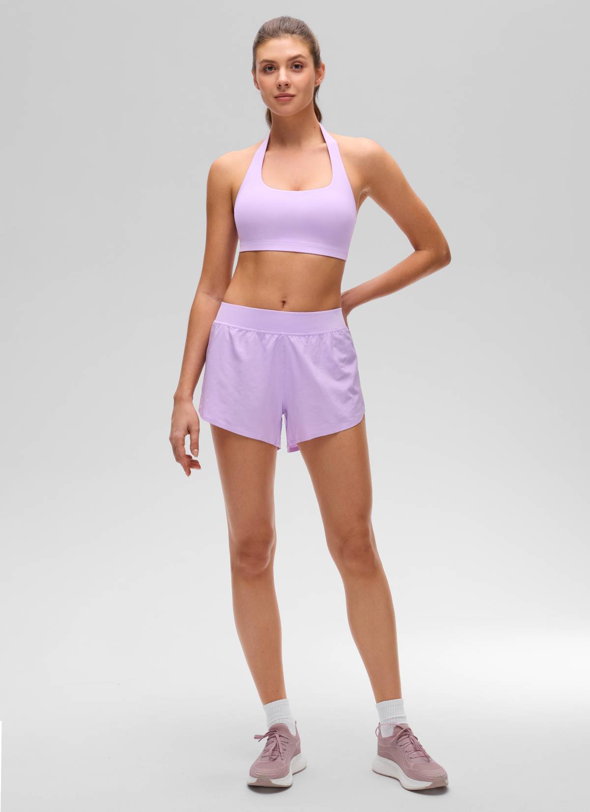 CRZ YOGA Mujer Sujetador Halter Espalda Abierta Púrpura élfico