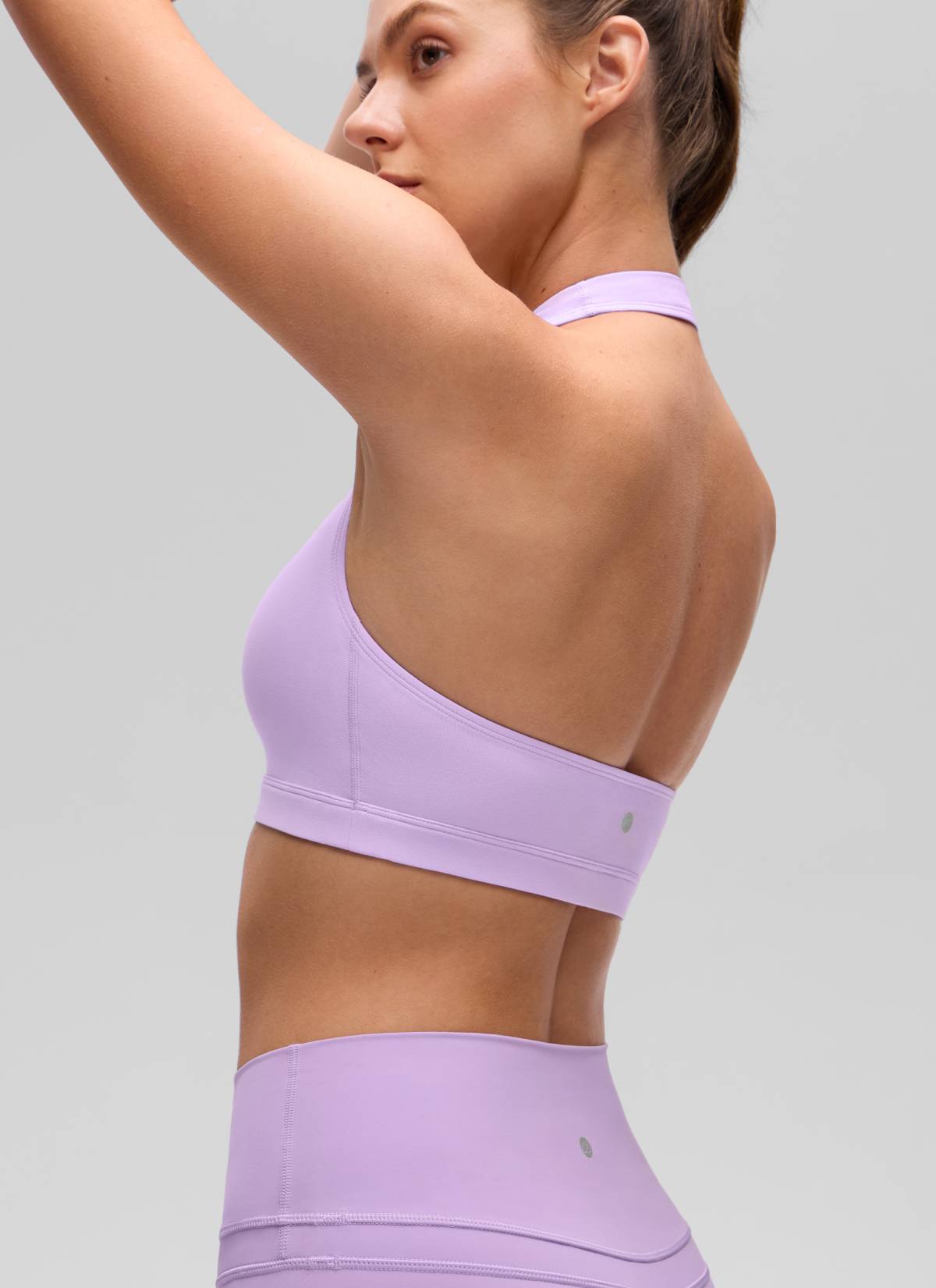 CRZ YOGA Mujer Sujetador Halter Espalda Abierta Púrpura élfico