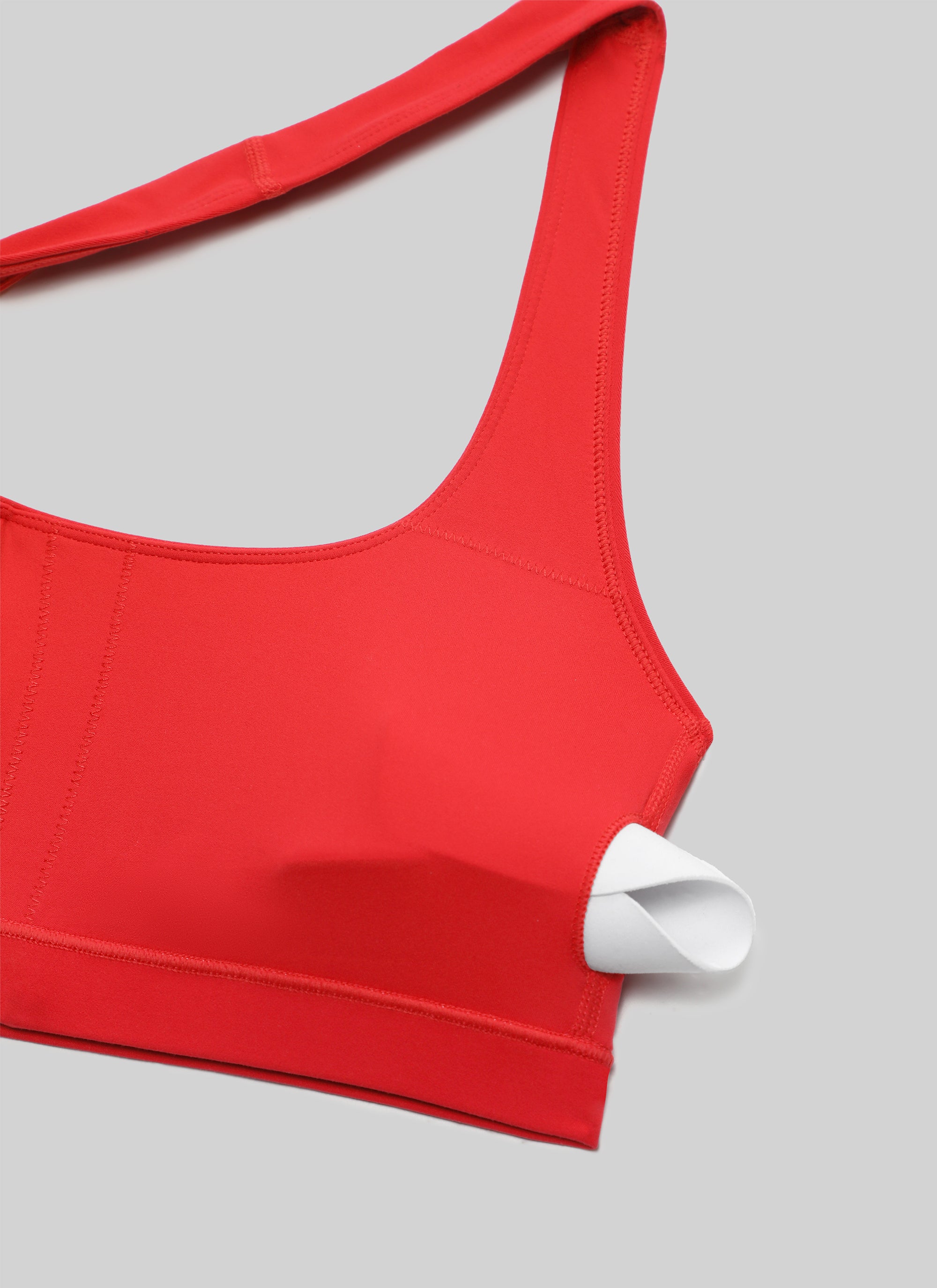 CRZ YOGA Mujer Sujetador Halter Espalda Abierta Rojo Profundo