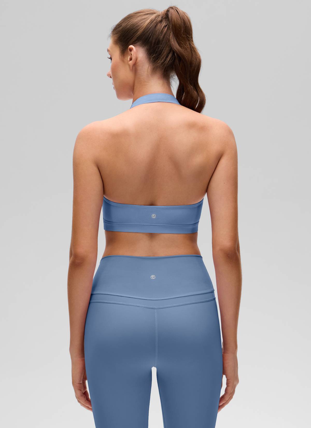 CRZ YOGA Mujer Sujetador Halter Espalda Abierta Oasis Azul