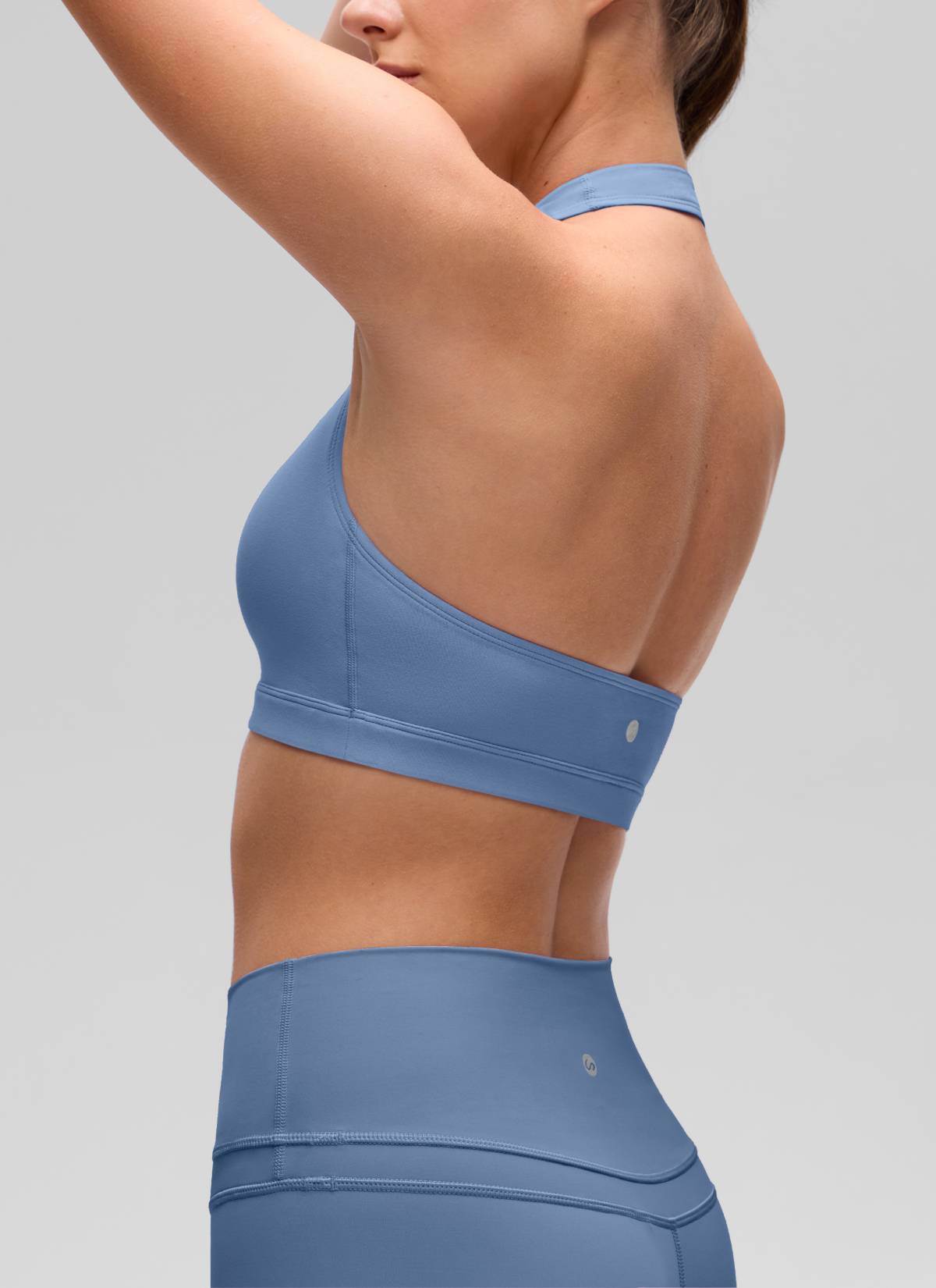 CRZ YOGA Mujer Sujetador Halter Espalda Abierta Oasis Azul