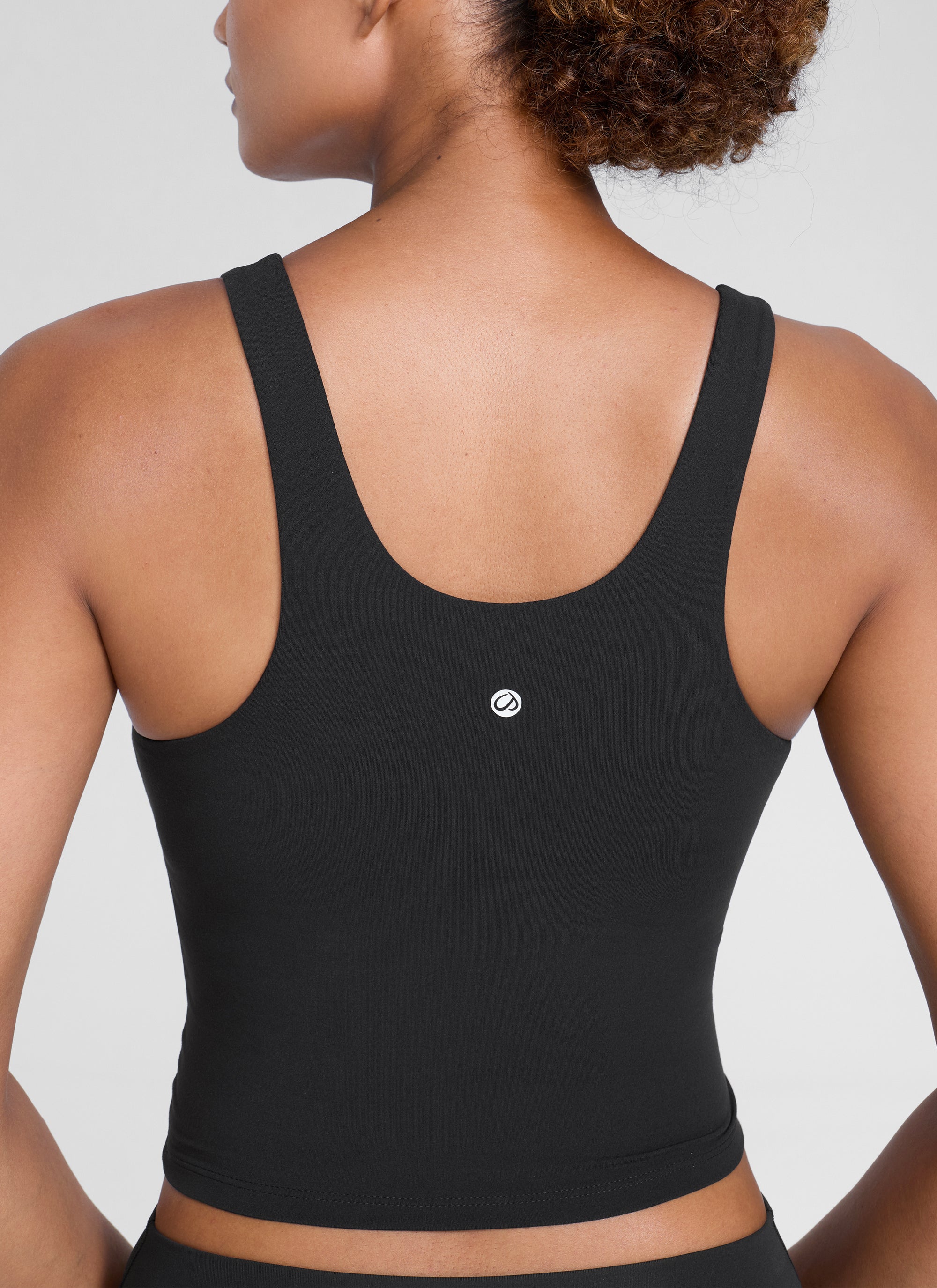 CRZ YOGA Mujer Butterlift Sujetador Racerback con Escote U para Yoga Negro