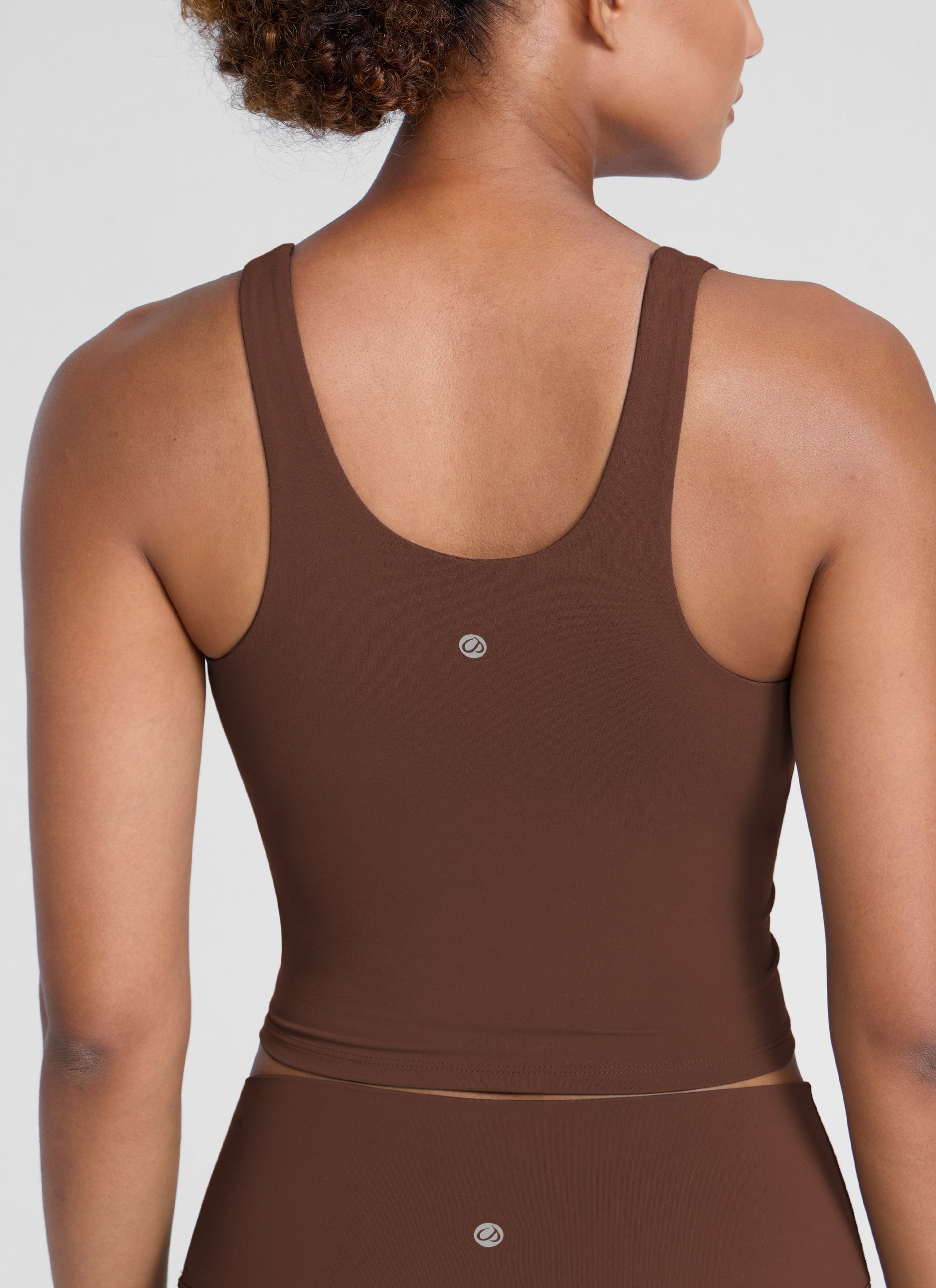 CRZ YOGA Mujer Butterlift Sujetador Racerback con Escote U para Yoga Café Morena