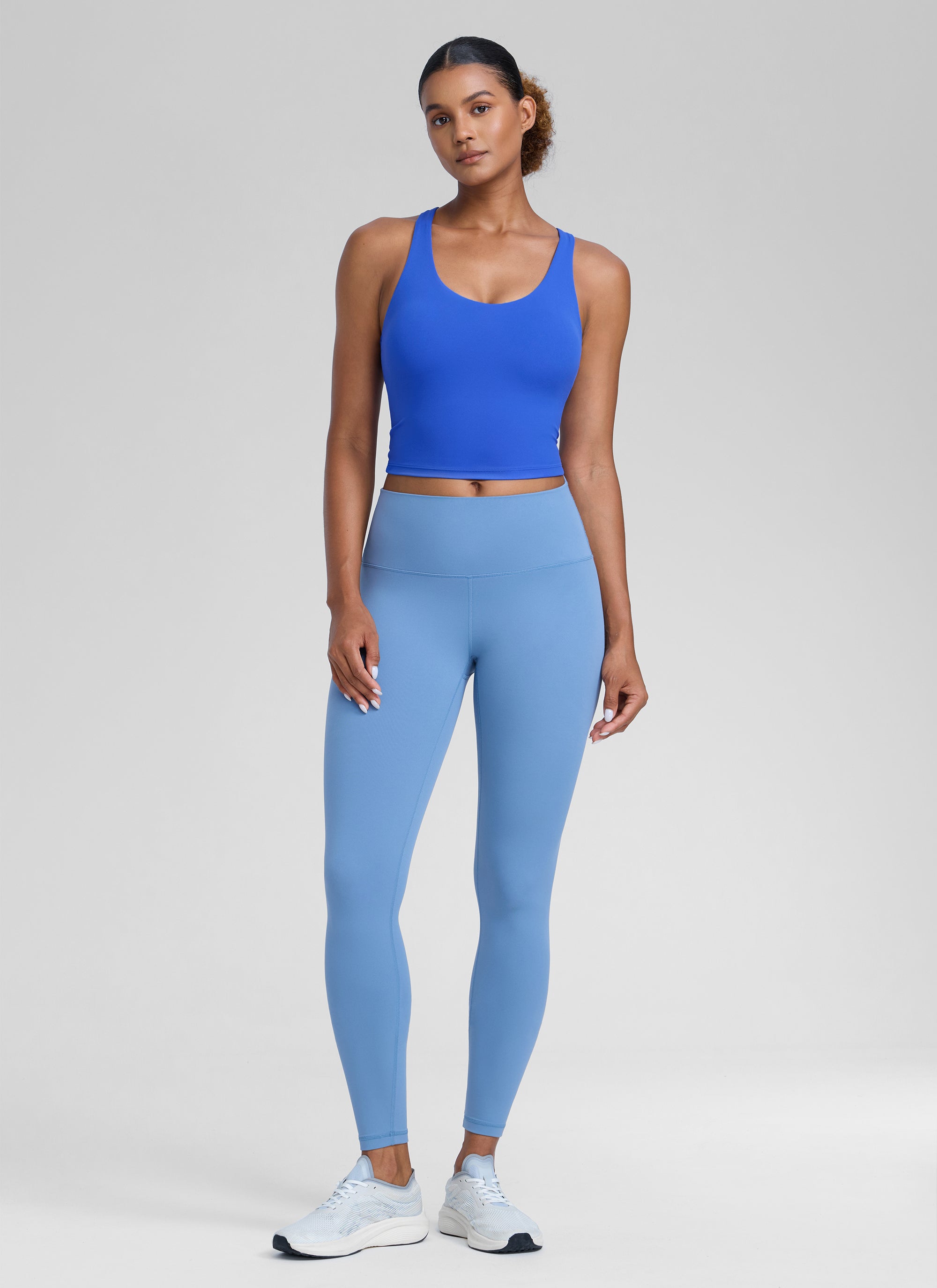 CRZ YOGA Mujer Butterlift Sujetador Racerback con Escote U para Yoga Royal