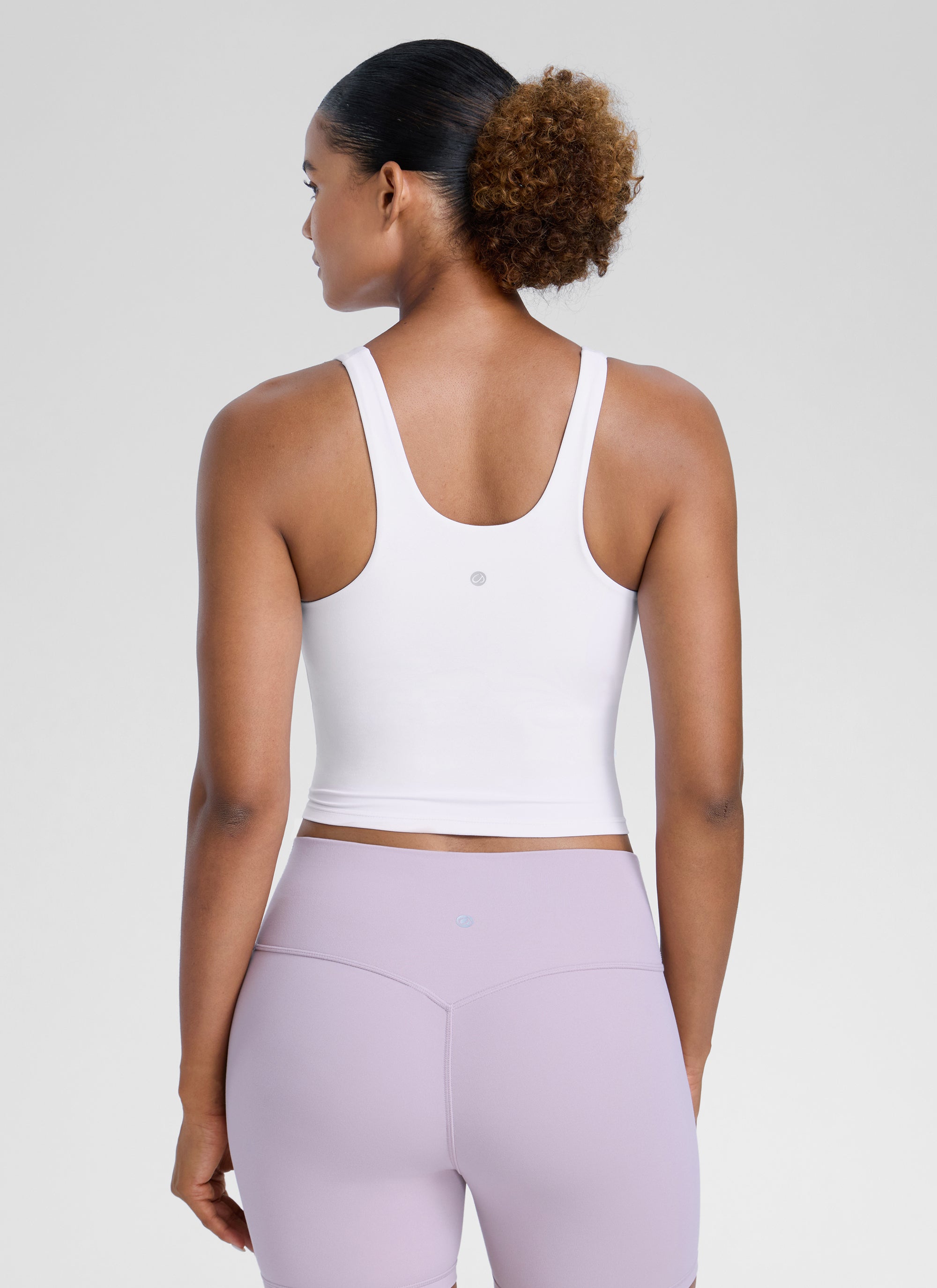 CRZ YOGA Mujer Butterlift Sujetador Racerback con Escote U para Yoga blanco