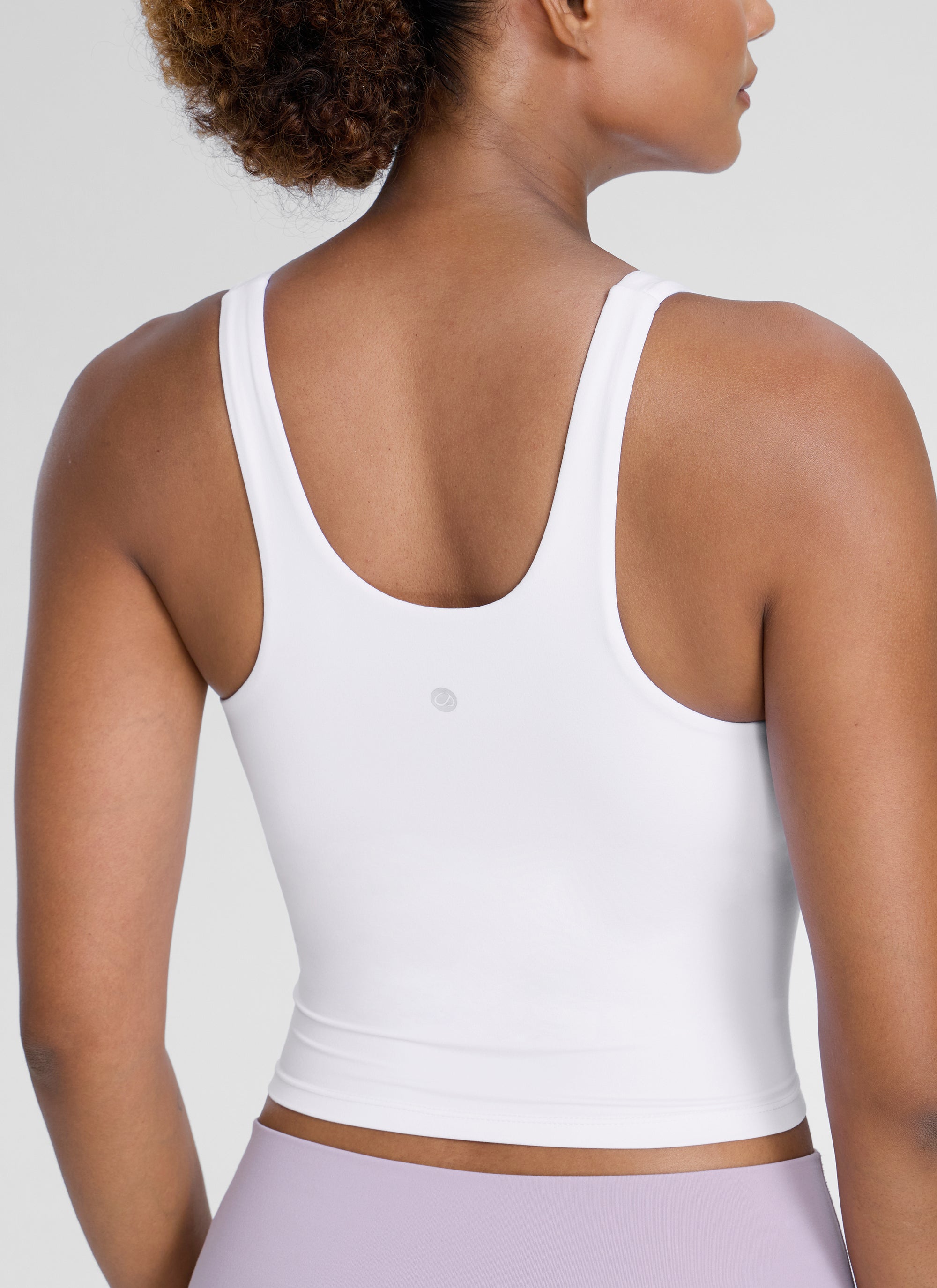 CRZ YOGA Mujer Butterlift Sujetador Racerback con Escote U para Yoga blanco