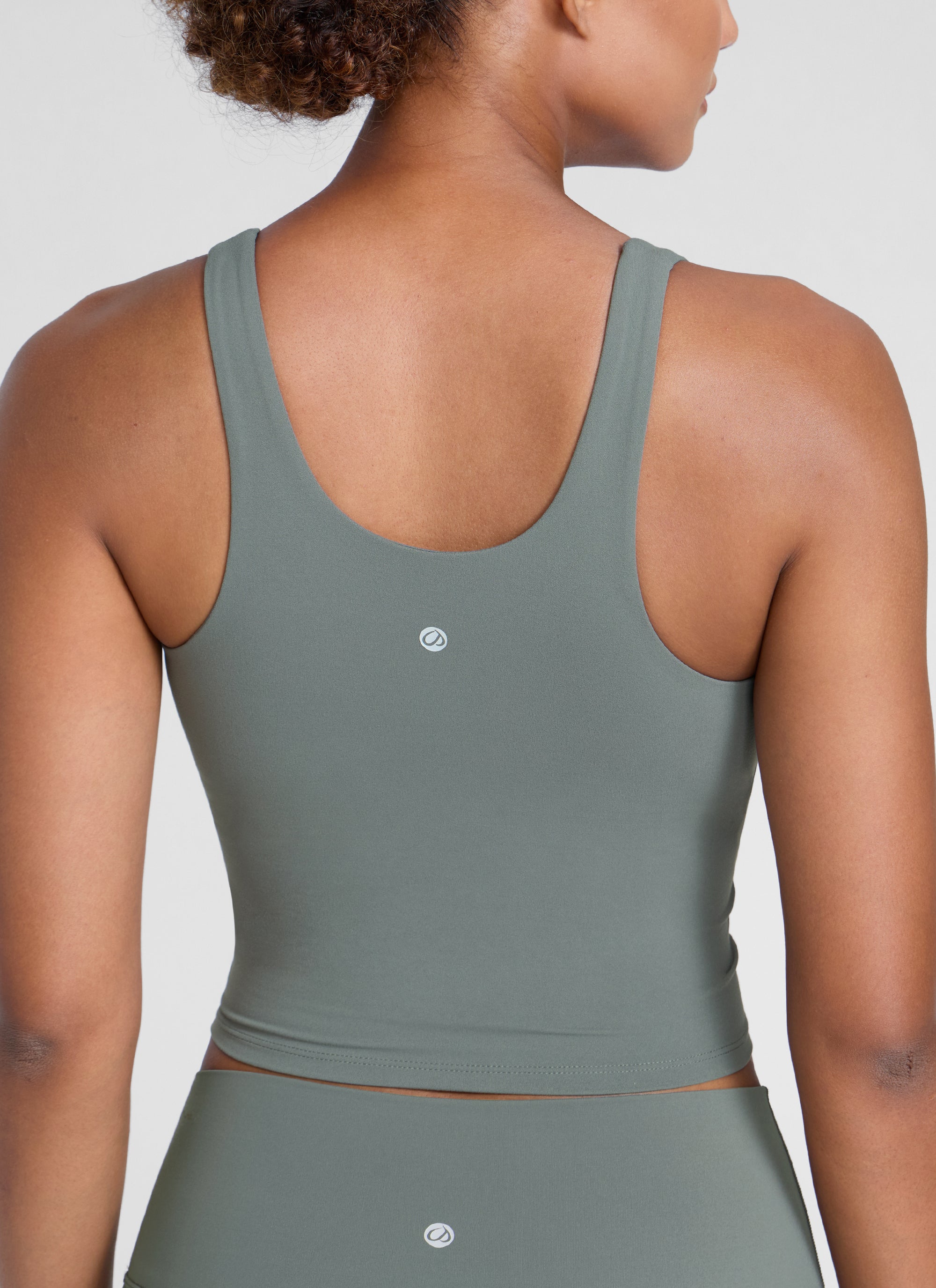CRZ YOGA Mujer Butterlift Sujetador Racerback con Escote U para Yoga Salvia gris