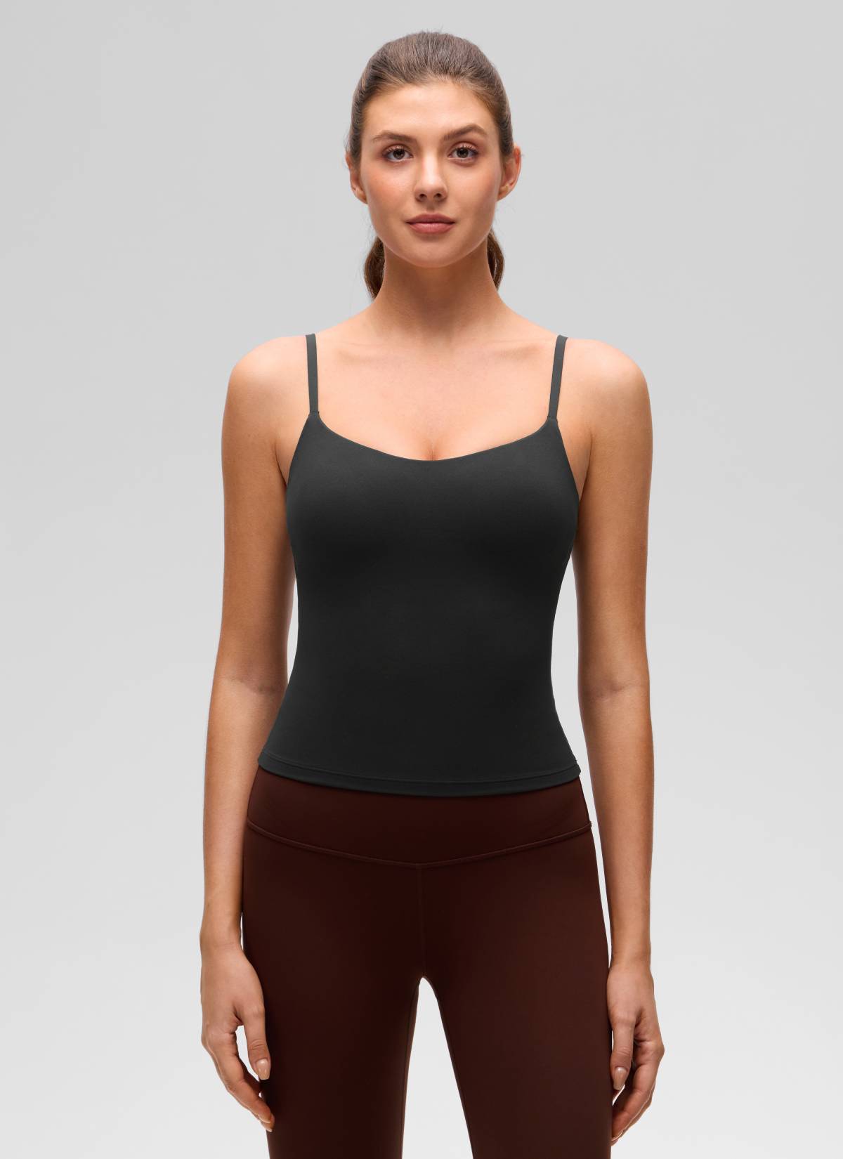 CRZ YOGA Butterluxe Sujetador Incorporado de Espalda U para Yoga Negro