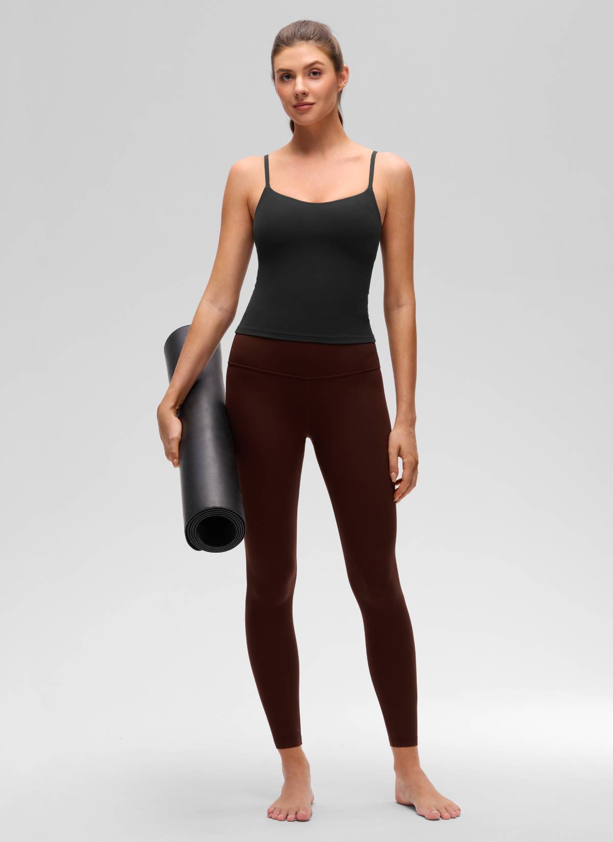 CRZ YOGA Butterluxe Sujetador Incorporado de Espalda U para Yoga Negro