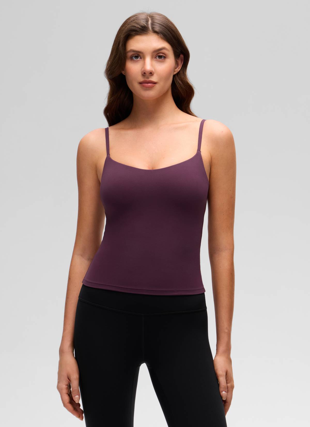 CRZ YOGA Butterluxe Sujetador Incorporado de Espalda U para Yoga Deep Purple
