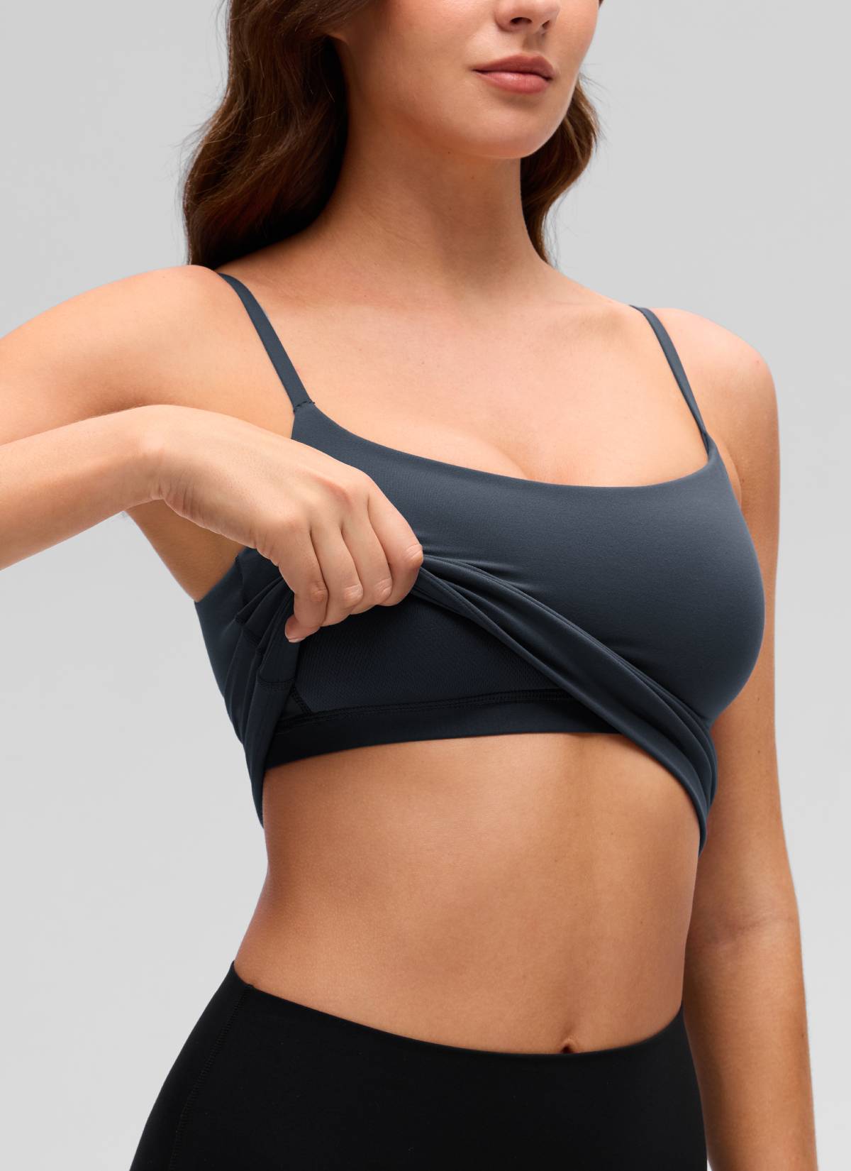 CRZ YOGA Butterluxe Sujetador Incorporado de Espalda U para Yoga True Navy