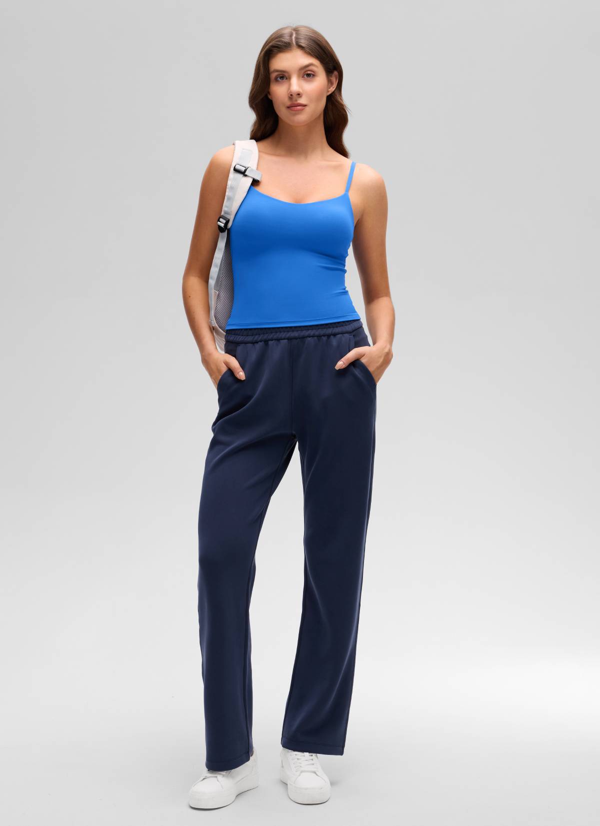 CRZ YOGA Butterluxe Sujetador Incorporado de Espalda U para Yoga Azul Destello