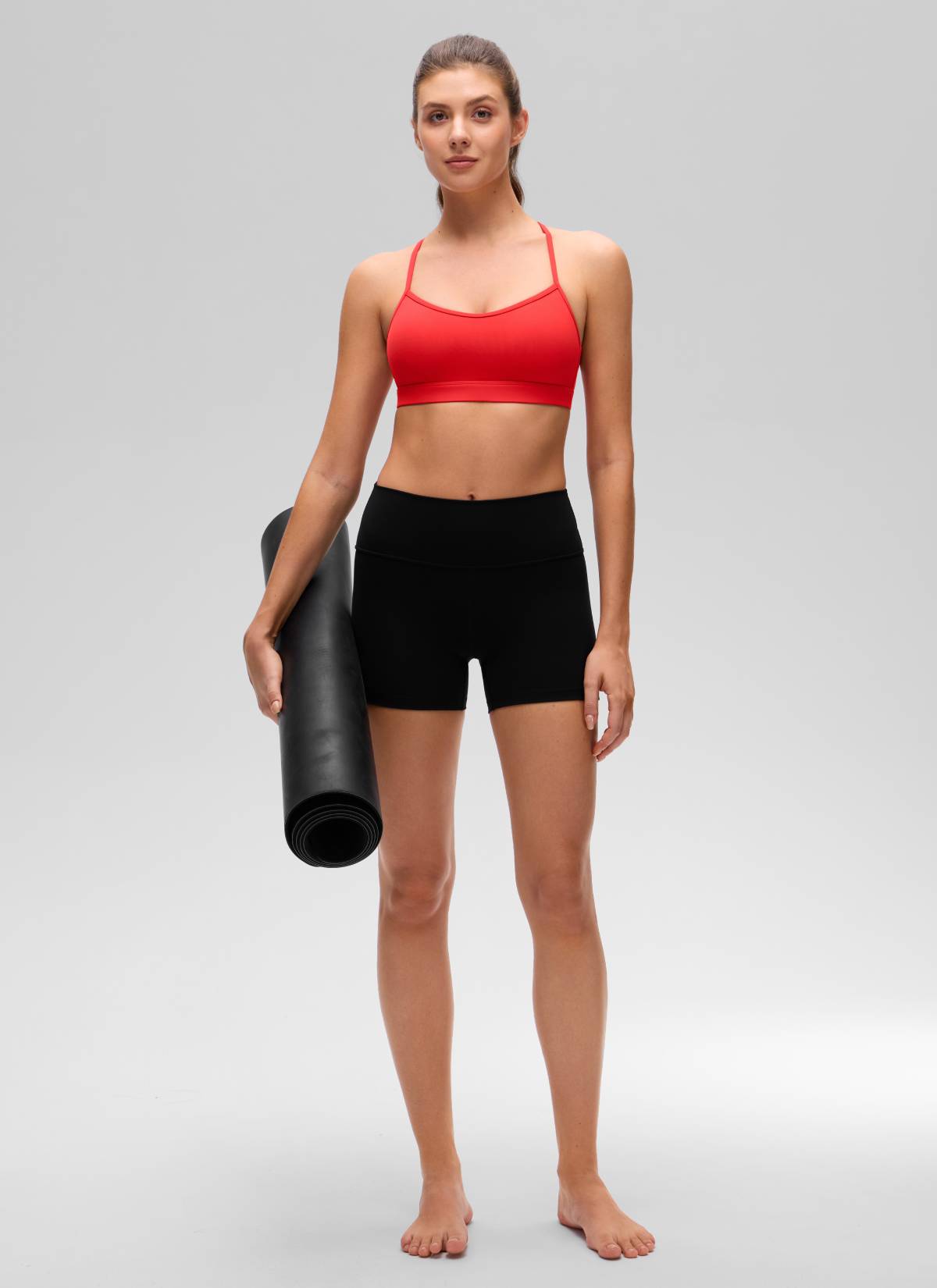CRZ YOGA Sujetador Deportivo Butterluxe Redondo y Espalda Cruzada Rojo Profundo