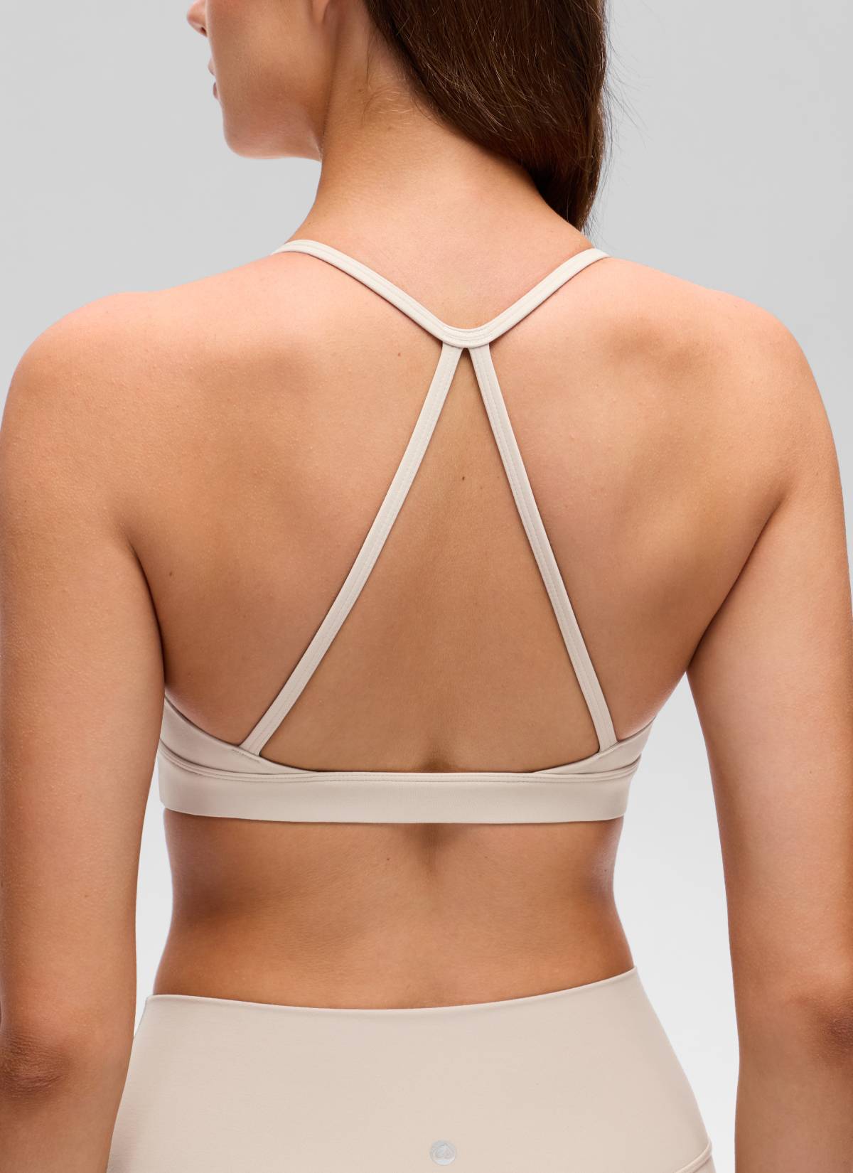 CRZ YOGA Sujetador Deportivo Butterluxe Redondo y Espalda Cruzada Bronceado Mojave
