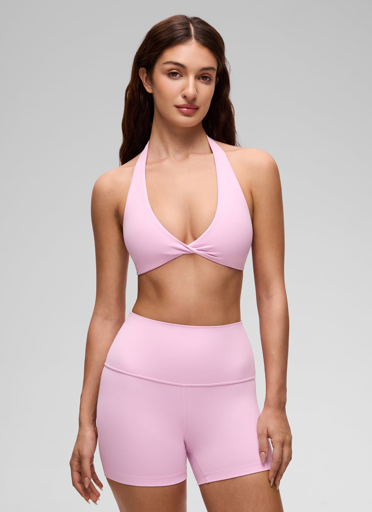 CRZ YOGA Sujetador de Yoga Butterluxe con Escote en V y Doble Capa Vita Rosa