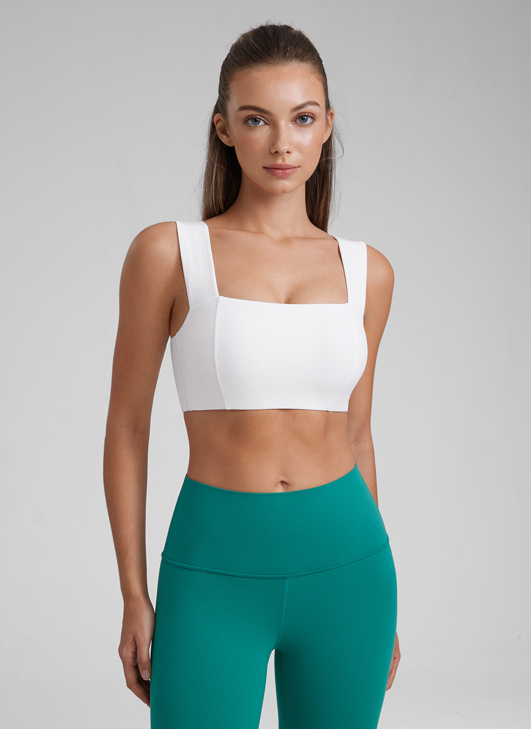 CRZ YOGA Butterluxe Sujetador Mujer Escote Cuadrado Espalda Abierta blanco