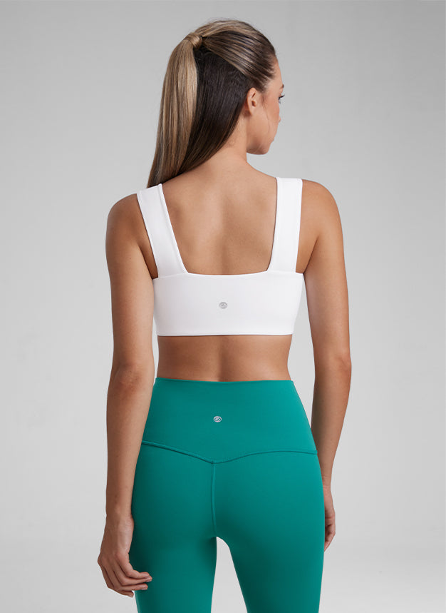 CRZ YOGA Butterluxe Sujetador Mujer Escote Cuadrado Espalda Abierta blanco
