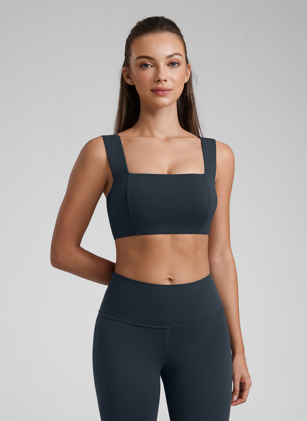 CRZ YOGA Butterluxe Sujetador Mujer Escote Cuadrado Espalda Abierta True Navy