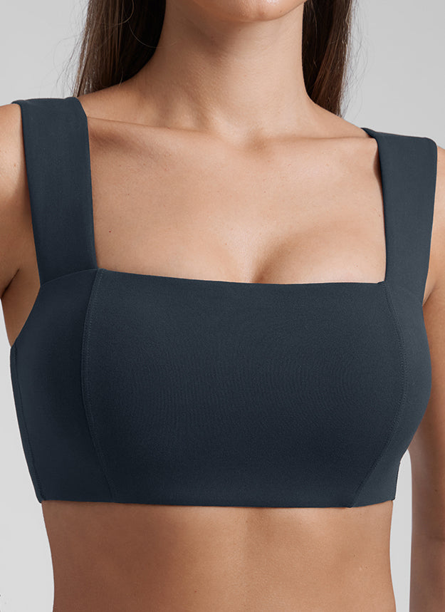 CRZ YOGA Butterluxe Sujetador Mujer Escote Cuadrado Espalda Abierta True Navy