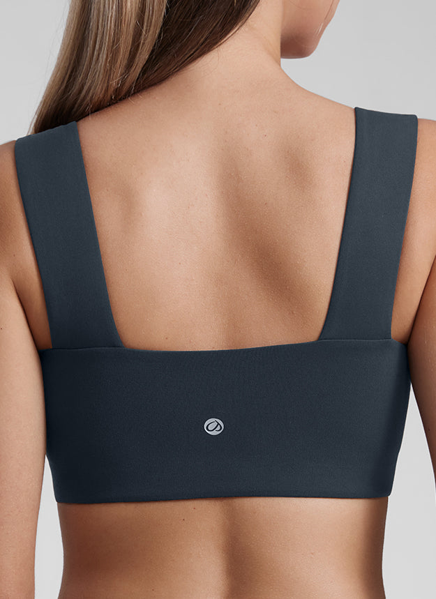 CRZ YOGA Butterluxe Sujetador Mujer Escote Cuadrado Espalda Abierta True Navy