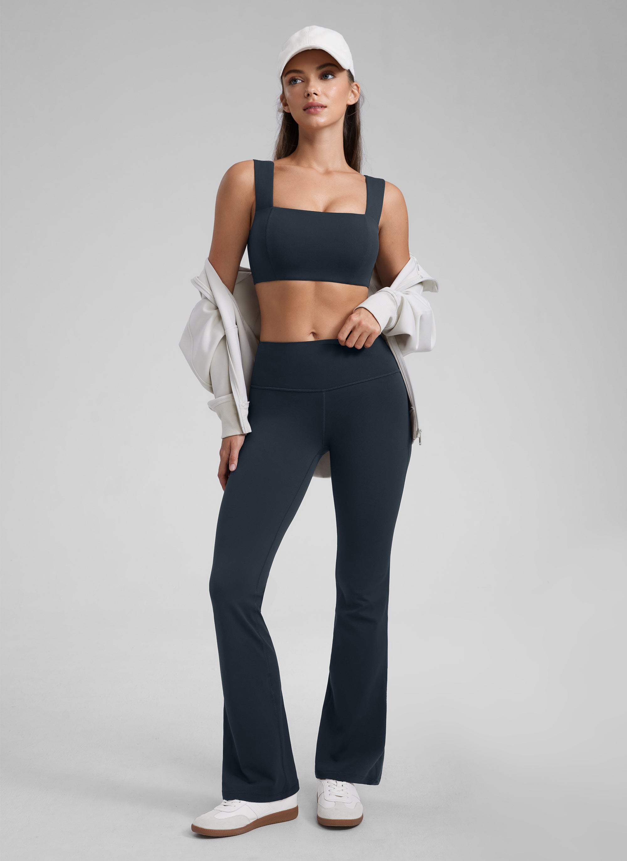 CRZ YOGA Butterluxe Sujetador Mujer Escote Cuadrado Espalda Abierta True Navy