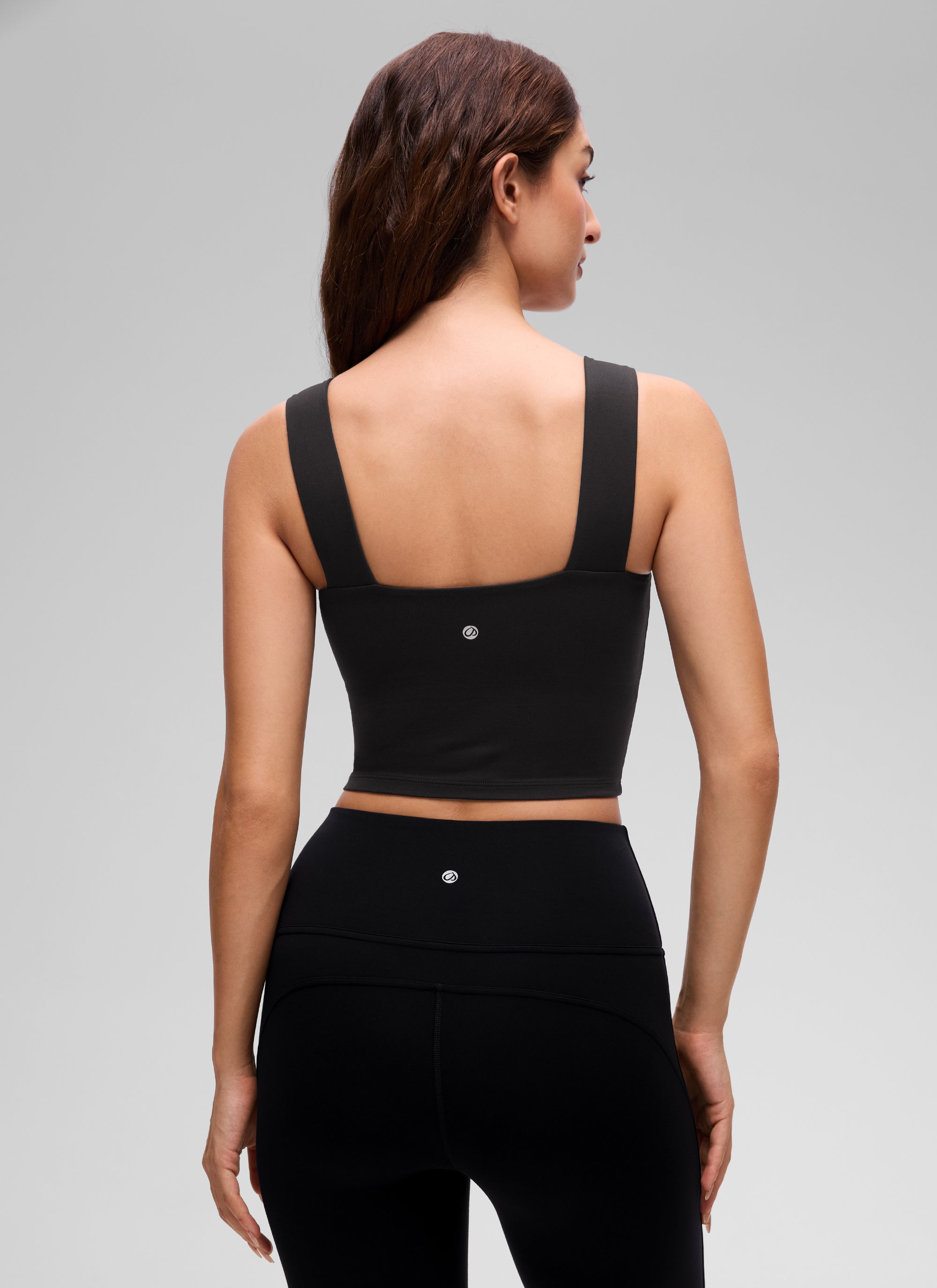 CRZ YOGA Mujer Butterluxe de Cuello Cuadrado y Sujetador Incorporado Negro