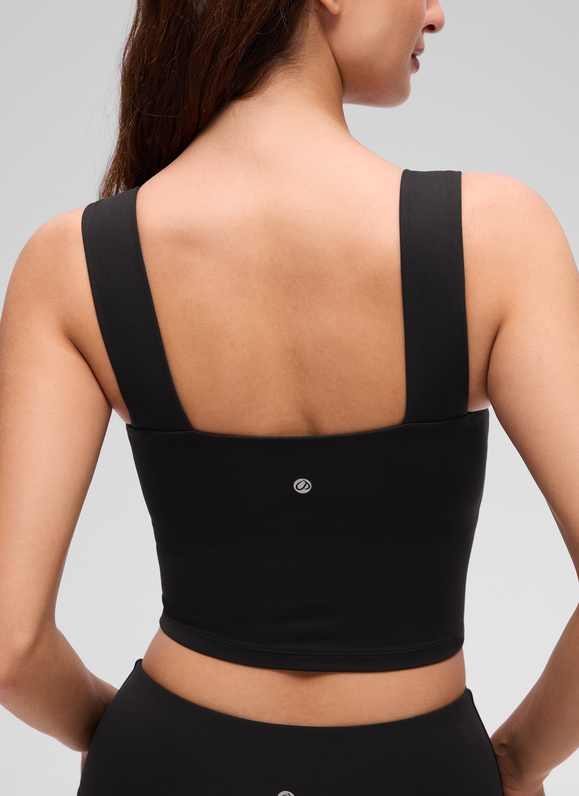 CRZ YOGA Mujer Butterluxe de Cuello Cuadrado y Sujetador Incorporado Negro