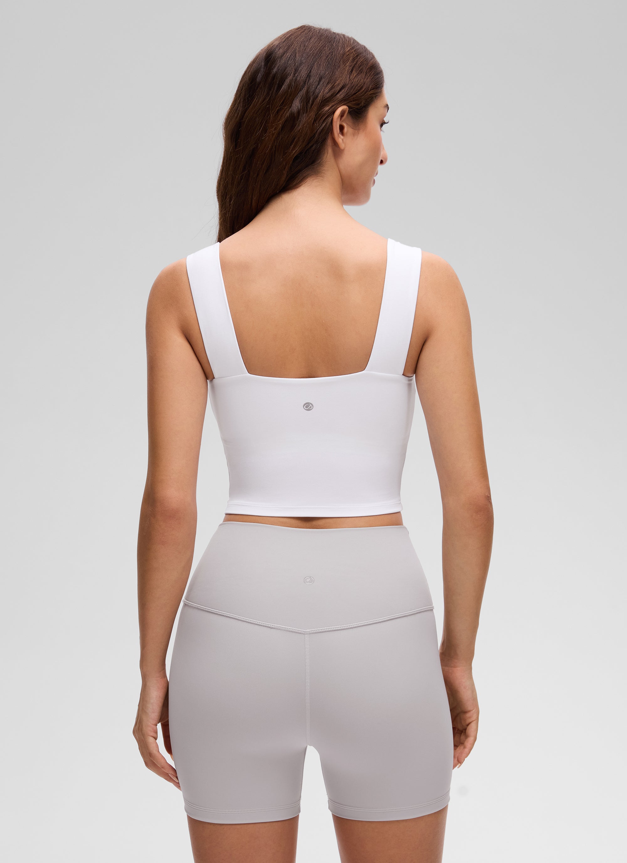 CRZ YOGA Mujer Butterluxe de Cuello Cuadrado y Sujetador Incorporado blanco