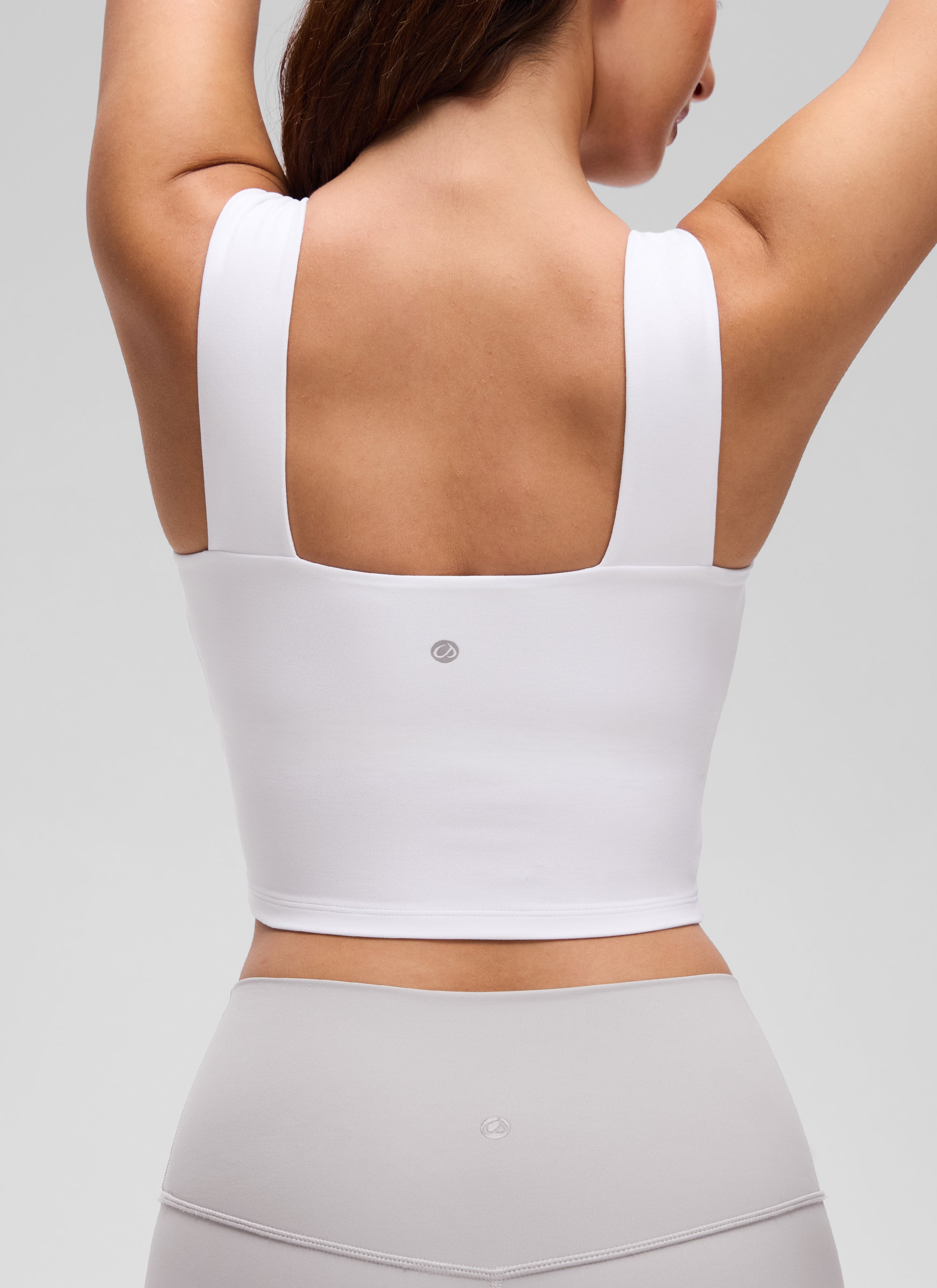 CRZ YOGA Mujer Butterluxe de Cuello Cuadrado y Sujetador Incorporado blanco