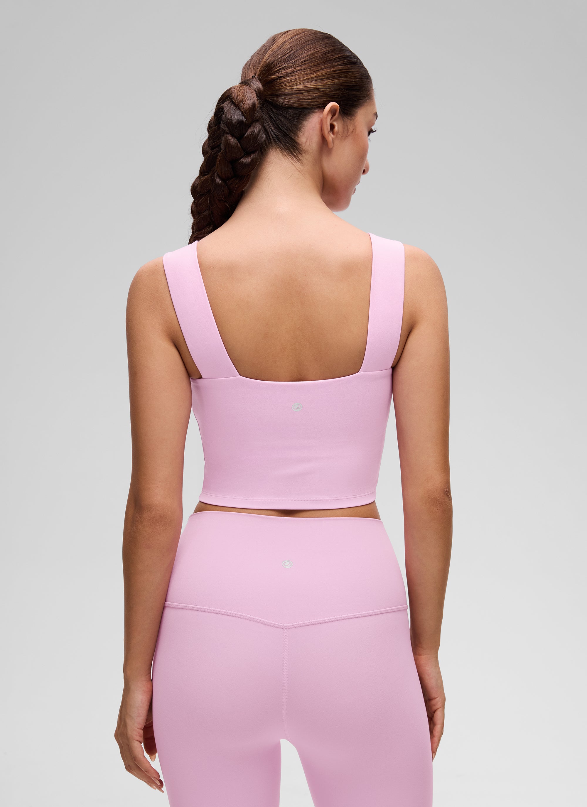 CRZ YOGA Mujer Butterluxe de Cuello Cuadrado y Sujetador Incorporado Vita Rosa