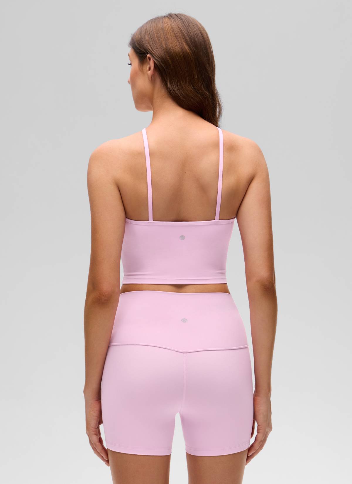 CRZ YOGA Women's Butterluxe Sujetador Incorporado de Halter Cruzado Vita Rosa