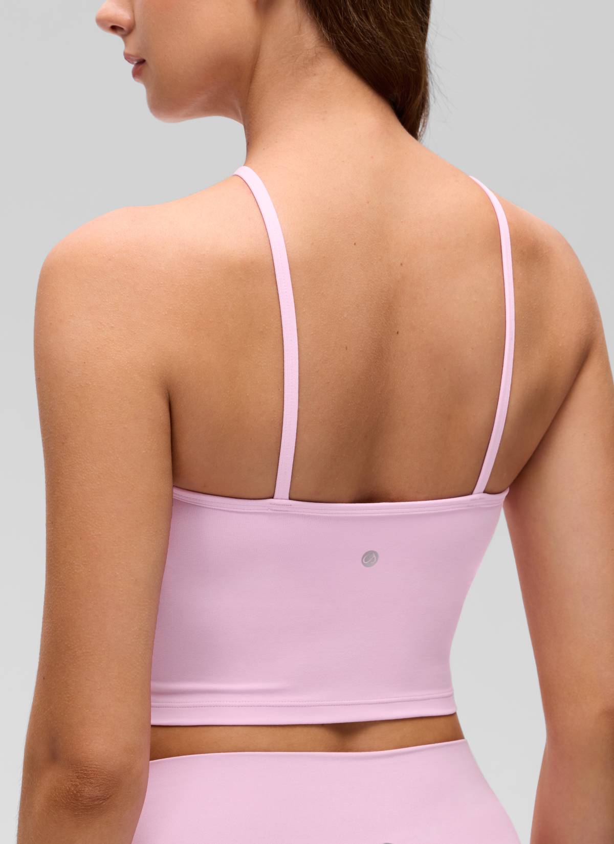 CRZ YOGA Women's Butterluxe Sujetador Incorporado de Halter Cruzado Vita Rosa